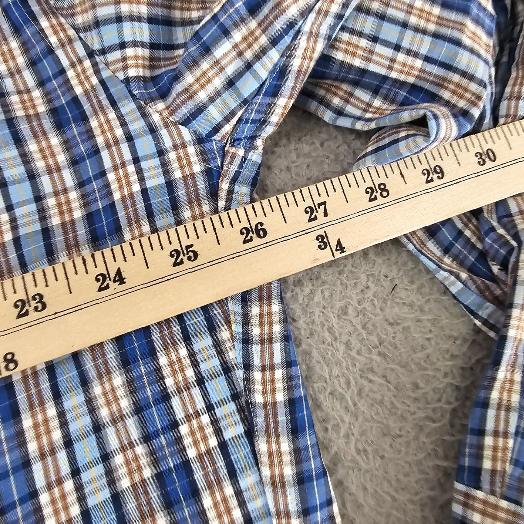 Peter Millar Peter Millar Shirt Mens Size XL Blue Brown Check Long Sleeve Button Up Size US XL / EU 56 / 4 - 7 Thumbnail