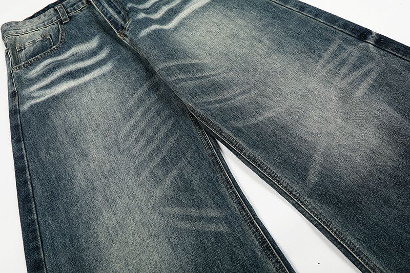 Vintage Retro distressed washed whiskered scimitar jeans for men Size US 32 / EU 48 - 4 Thumbnail