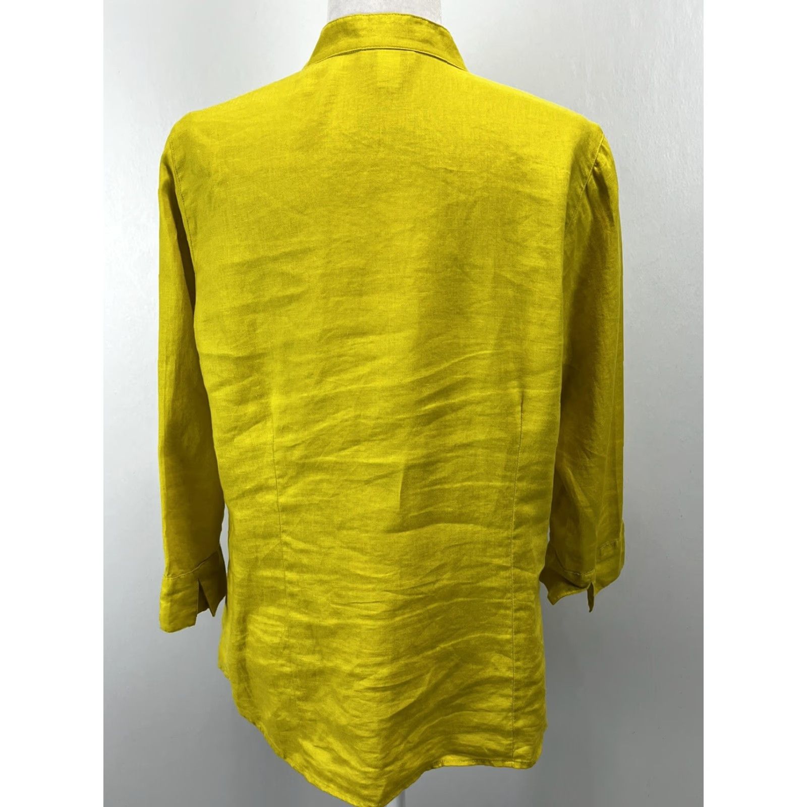 Charter Club VINTAGE Charter Club Linen Tunic Shirt 14 Button-Up Women’s 100% Linen Yellow Long Sleeve Size 14 Womens Size XL / US 12-14 / IT 48-50 - 3 Thumbnail