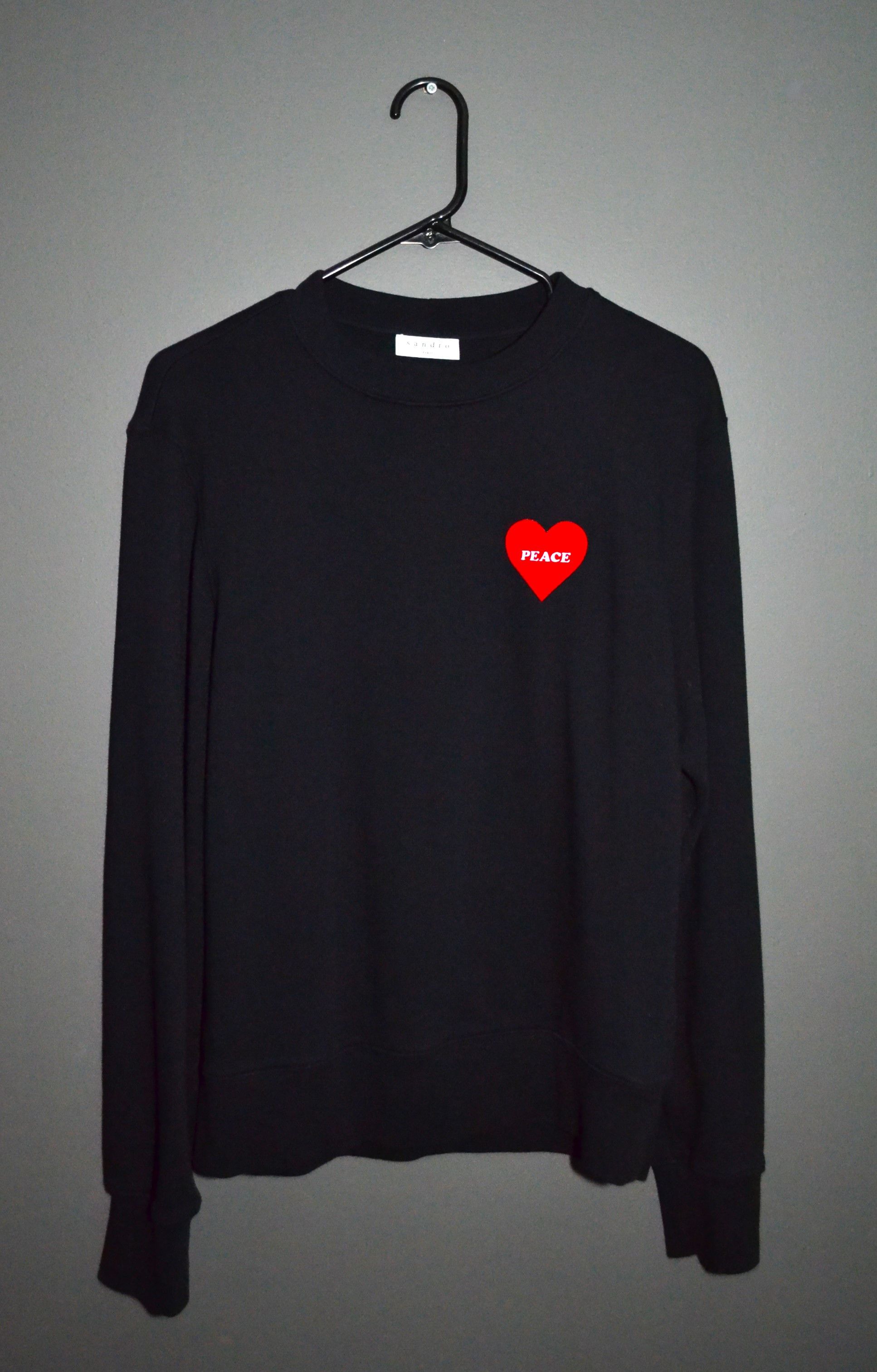 Sandro Sandro Peace Print Crewneck Black Cotton S size Size S / US 4 / IT 40 - 2 Thumbnail