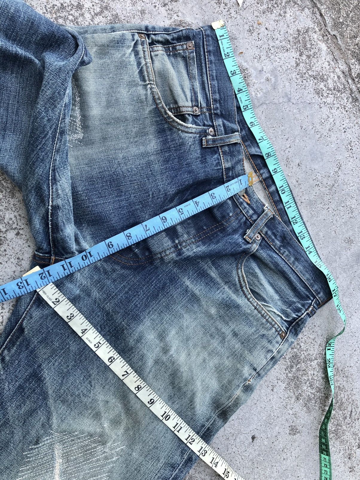Uniqlo WIDE LEG⚡️⚡️VINTAGE UNIQLO SELVEDGE DISTRESSED DENIM Size US 34 / EU 50 - 9 Thumbnail