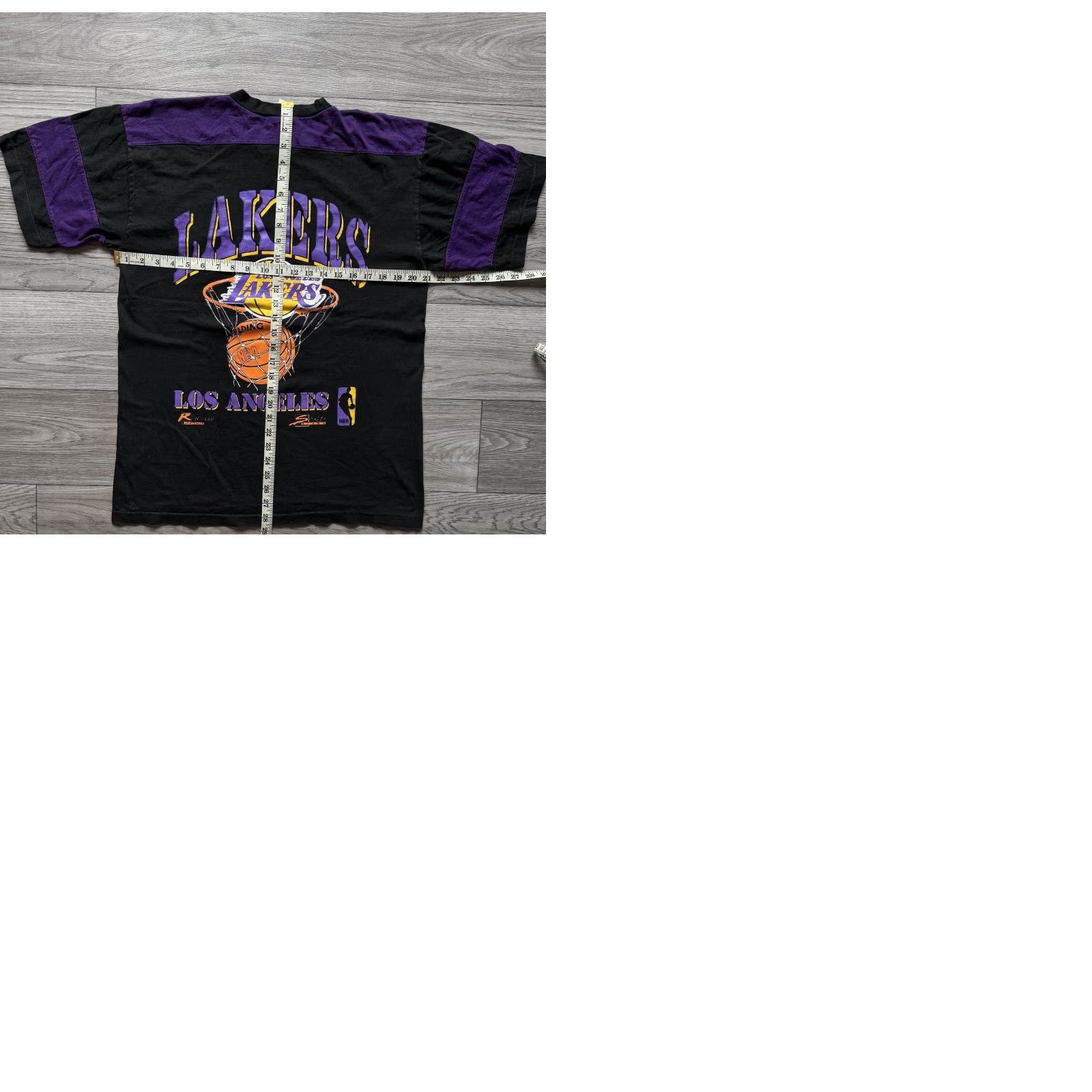 Vintage VINTAGE Los Angeles Lakers All Over Print T-Shirt Miller M L Black Nike? Size US L / EU 52-54 / 3 - 9 Thumbnail