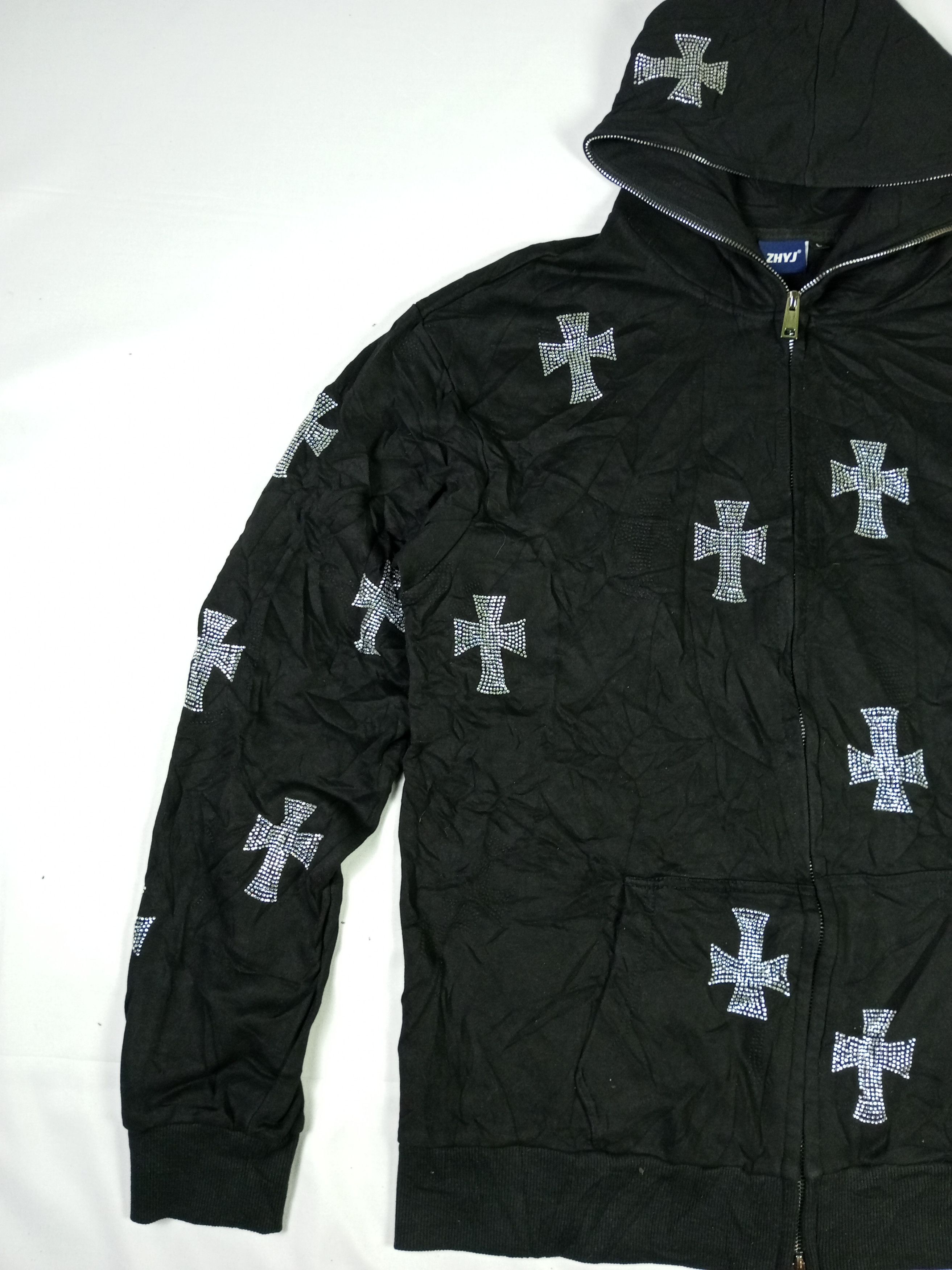 If Six Was Nine ZHYZ Cross Pattern Black Full Over Zip Hoodie CH Style Size US L / EU 52-54 / 3 - 3 Thumbnail