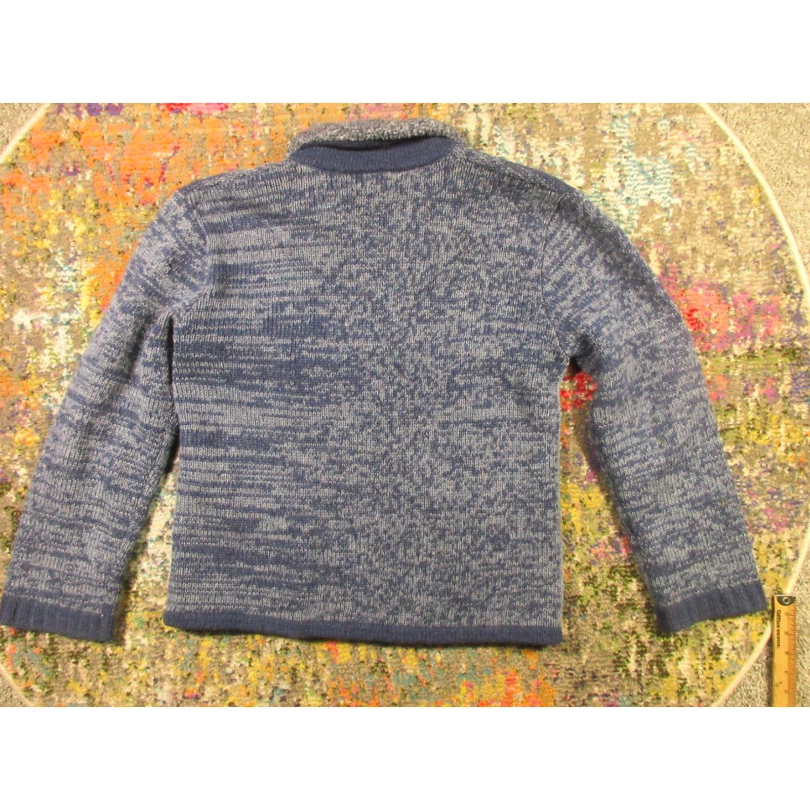 Vintage VINTAGE Carole Little Wool Sweater Women M Blue Full Zip Collared Pockets Aztec Western Size M / US 6-8 / IT 42-44 - 2 Thumbnail