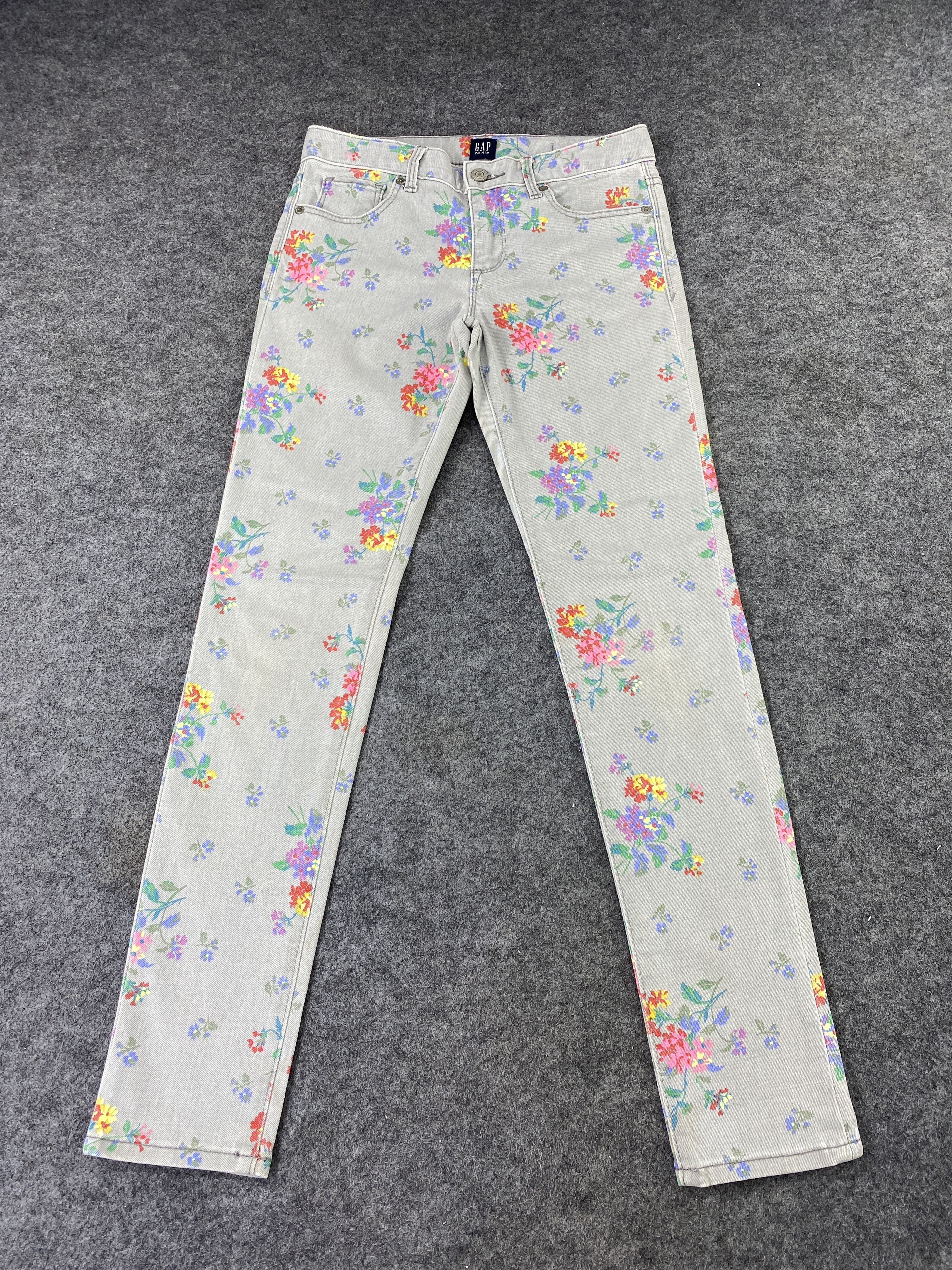 Gap GAP FLORAL SKINNY JEANS - J1082 Size 27" / US 4 / IT 40 - 2 Thumbnail