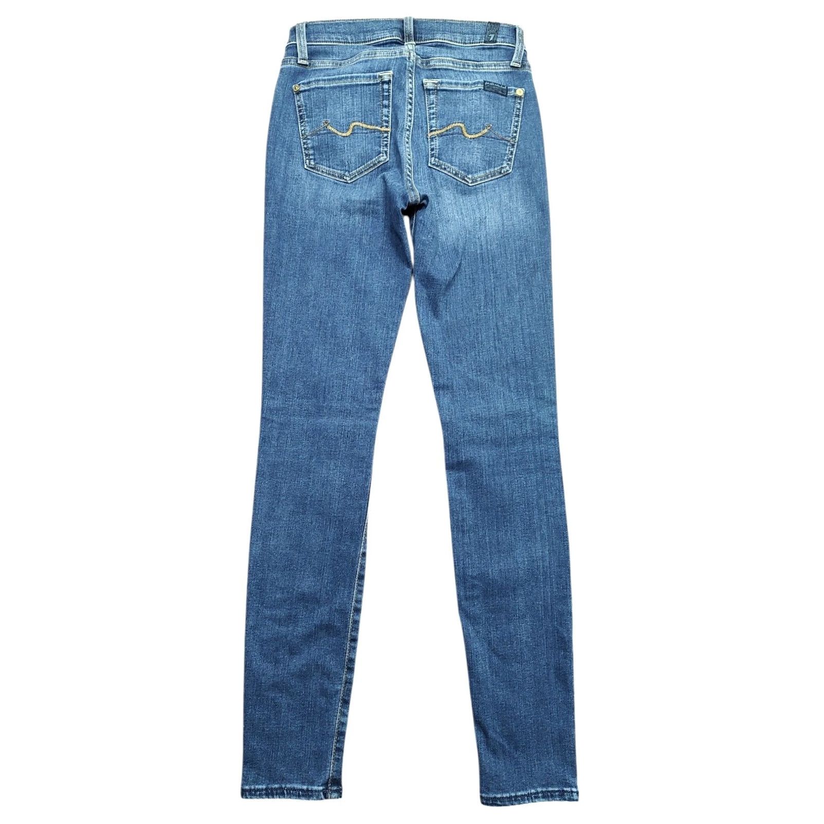 7 For All Mankind 7 For All Mankind Jeans Womens 25 Blue Skinny High Waist Gwenevere Slim Stretch 29in Inseam Denim Zip Pocket USA 90s Brand: 7 For All Mankind Size 42" / US 20 - 2 Thumbnail