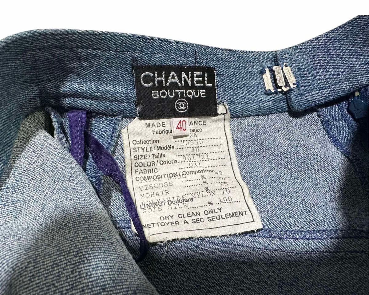 Chanel 🔥Rare Archived Vintage Chanel Denim Skirt Tweed 1991 Runway Size 25" / US 0 / IT 36 - 11 Thumbnail