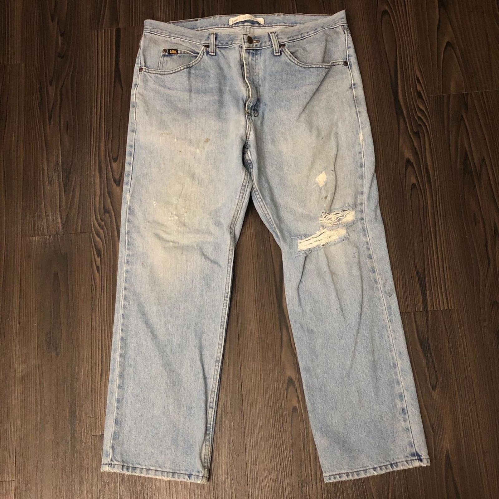 Lee Men’s Distressed Vintage Lee Denim Jeans Size US 38 / EU 54 - 2 Thumbnail