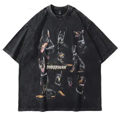 90s Doberman Oversized Printed Vintage T Shirt