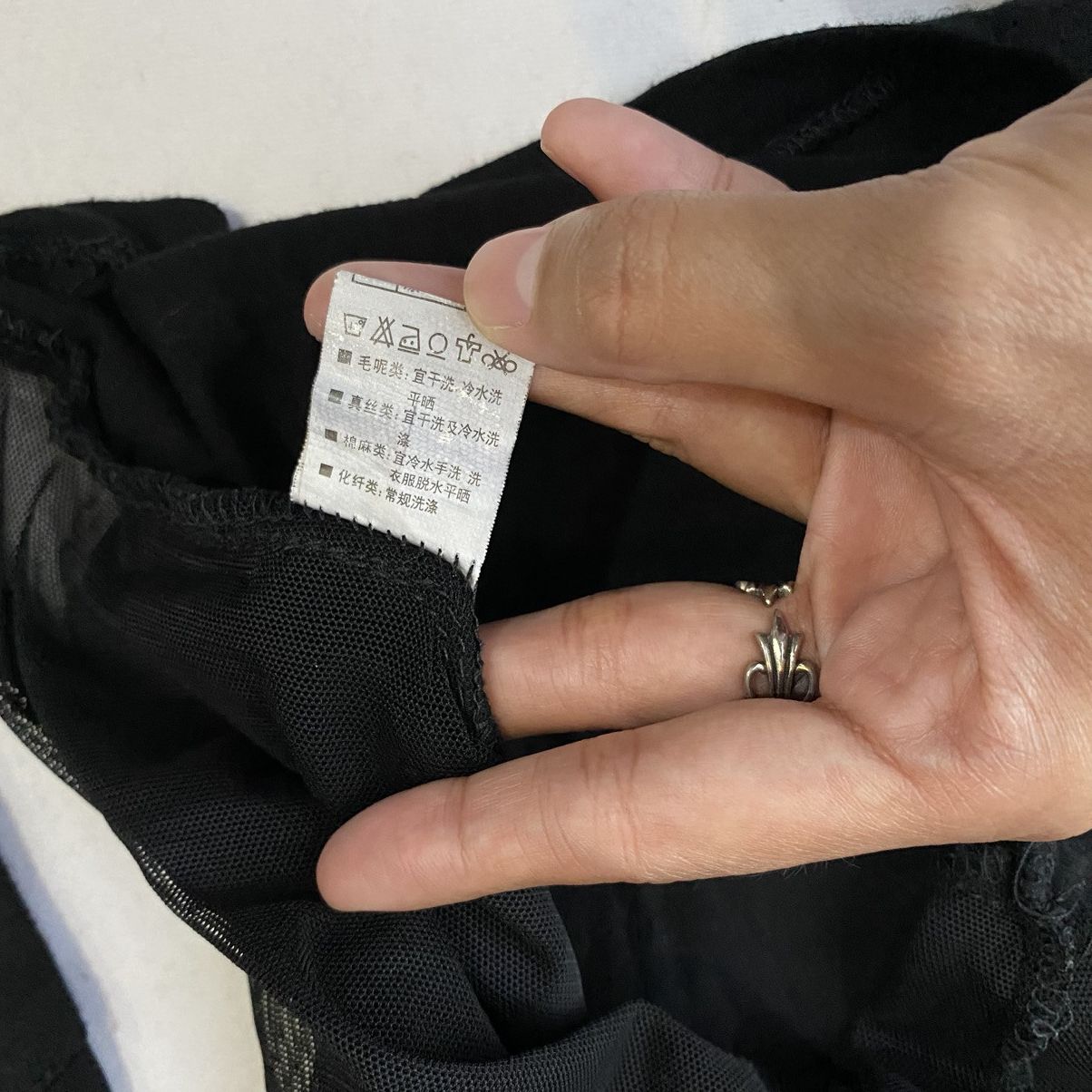 Japanese Brand Black Studded Ruched Mesh Double Layer Punk Goth Grunge Top Size M / US 6-8 / IT 42-44 - 8 Thumbnail