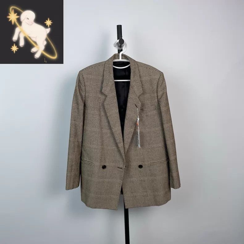 Louis Vuitton Louis Vuitton Brown houndstooth double-breasted blazer Size XXS / US 00 / IT 34 - 1 Thumbnail