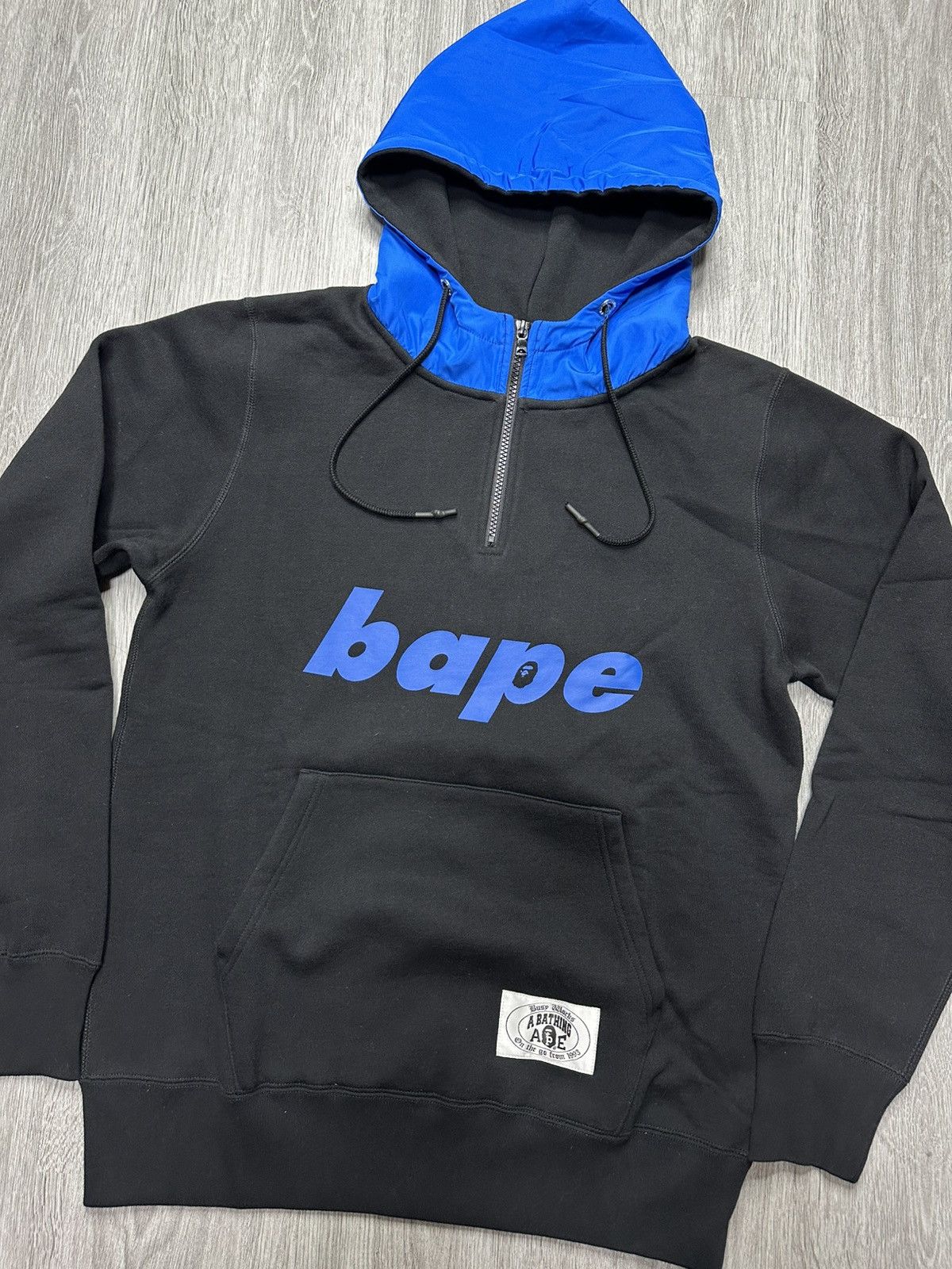 Bape Bape Mix Material Half Zip Pullover Hoodie Black Size US L / EU 52-54 / 3 - 2 Thumbnail