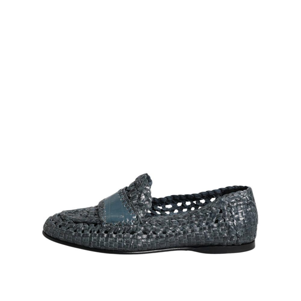 Dolce & Gabbana Dolce & Gabbana Blue Woven Leather Slip On Loafers Shoes Size US 8 / EU 41 - 6 Thumbnail