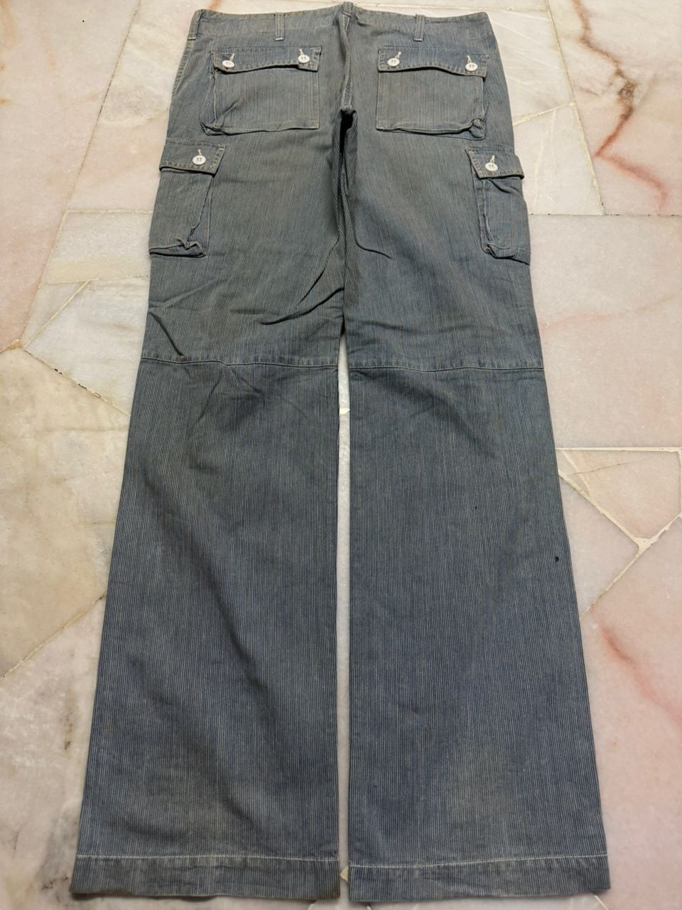 Japanese Brand 💥Insane💥90s Thrashed General Supply Hickory Tactical Cargo Size US 33 - 16 Thumbnail