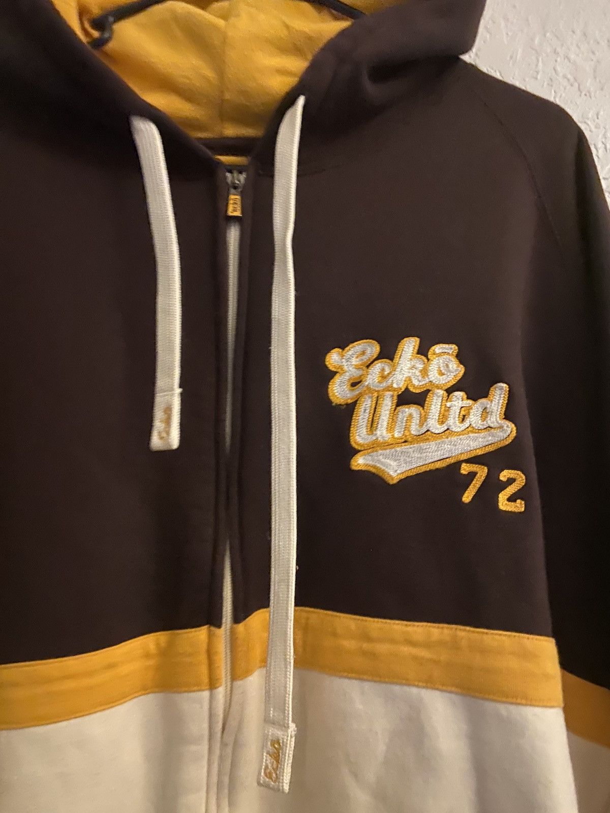 Ecko Unltd. Baggy Ecko Hoodie Jacket Brown Beige Size US XL / EU 56 / 4 - 4 Thumbnail