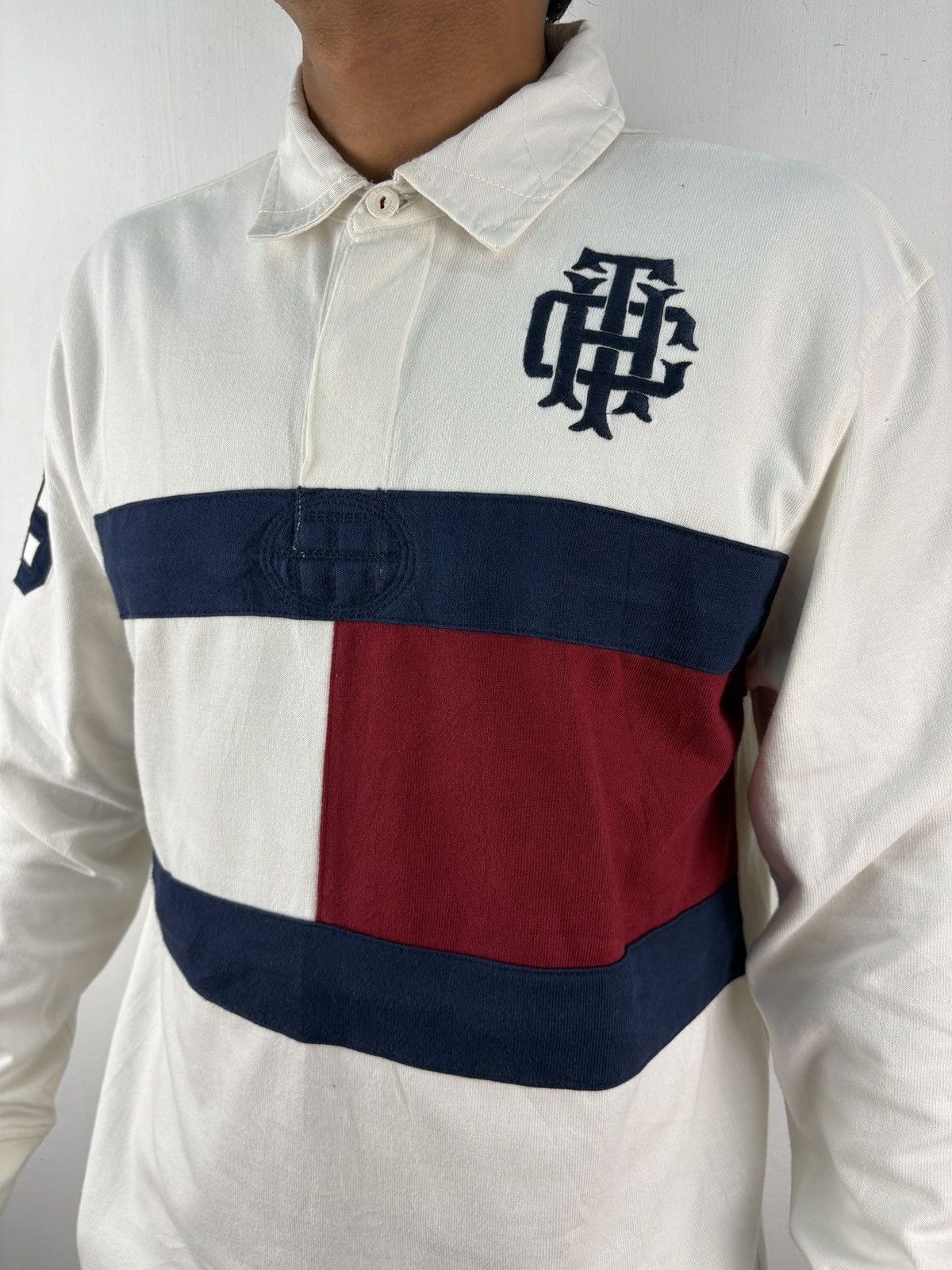 Tommy Hilfiger Tommy Hilfiger Polo Rugby Long Sleeve Big Flag USA Size US M / EU 48-50 / 2 - 2 Thumbnail