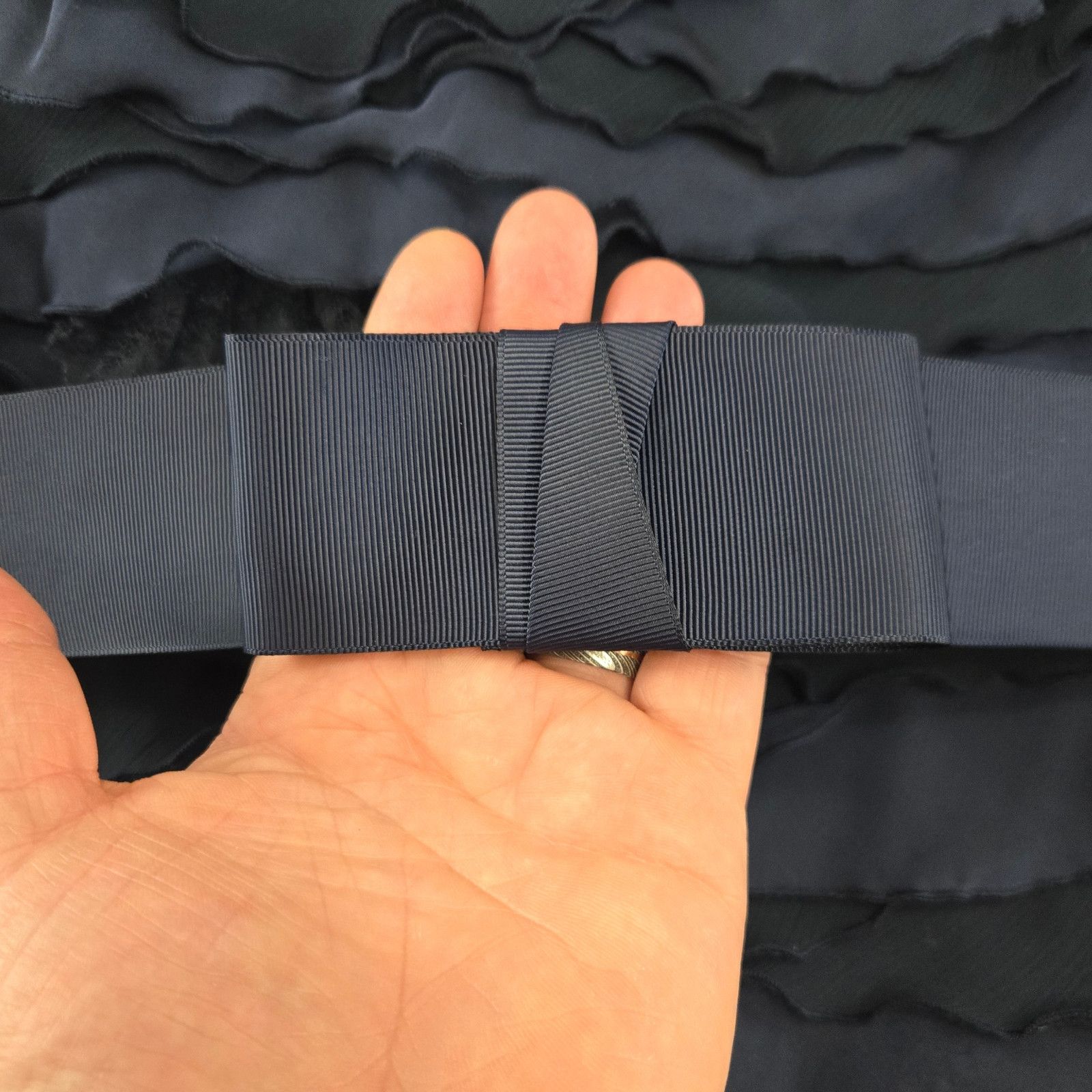 Tadashi Shoji Tadashi Shoji Navy Ruffle Cocktail Dress Size 16 Size XXL / US 16-18 / IT 52-54 - 10 Thumbnail