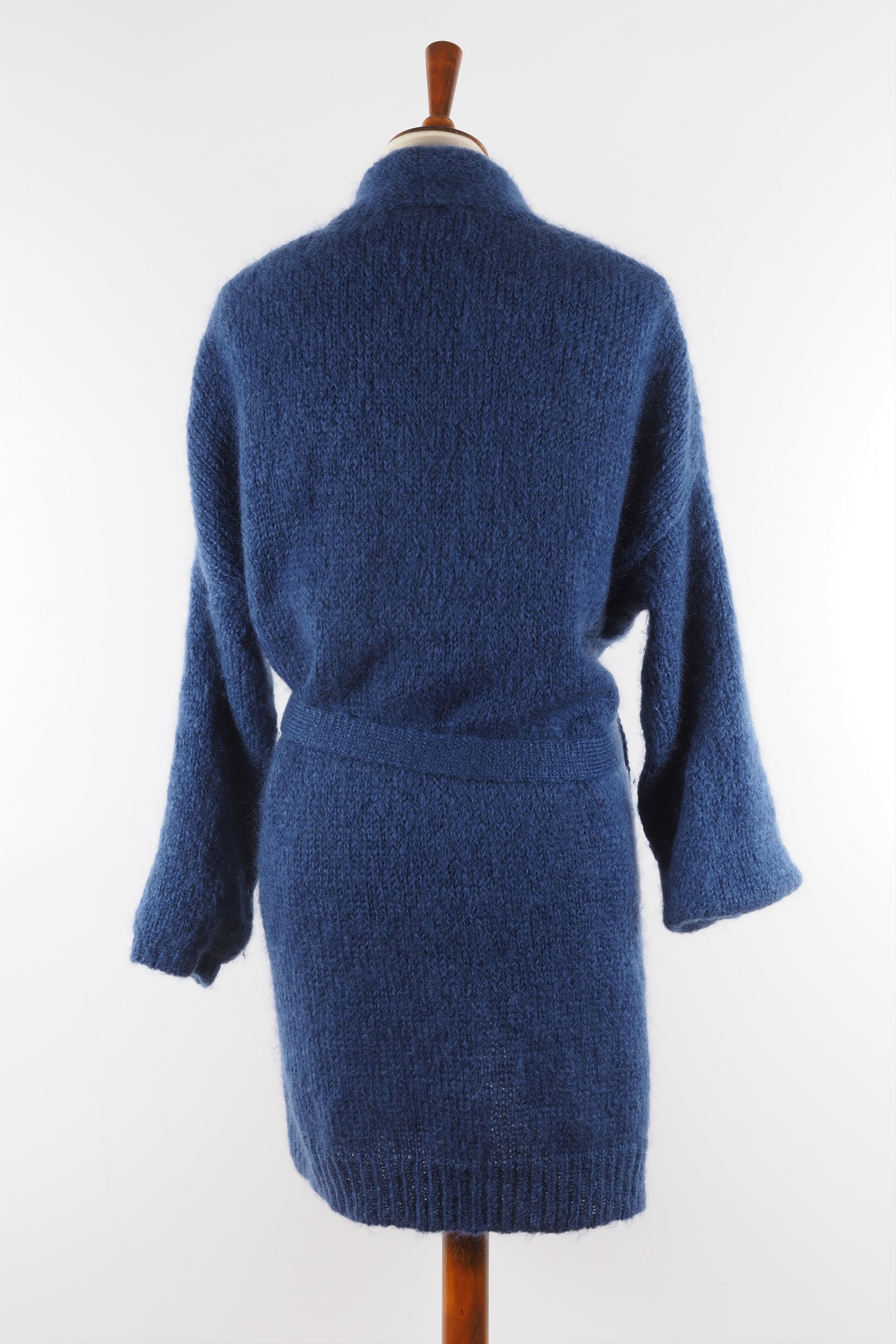 HUMANOID Humanoid Blue Mohair Long Belted Cardigan Overcoat Size M / US 6-8 / IT 42-44 - 5 Thumbnail