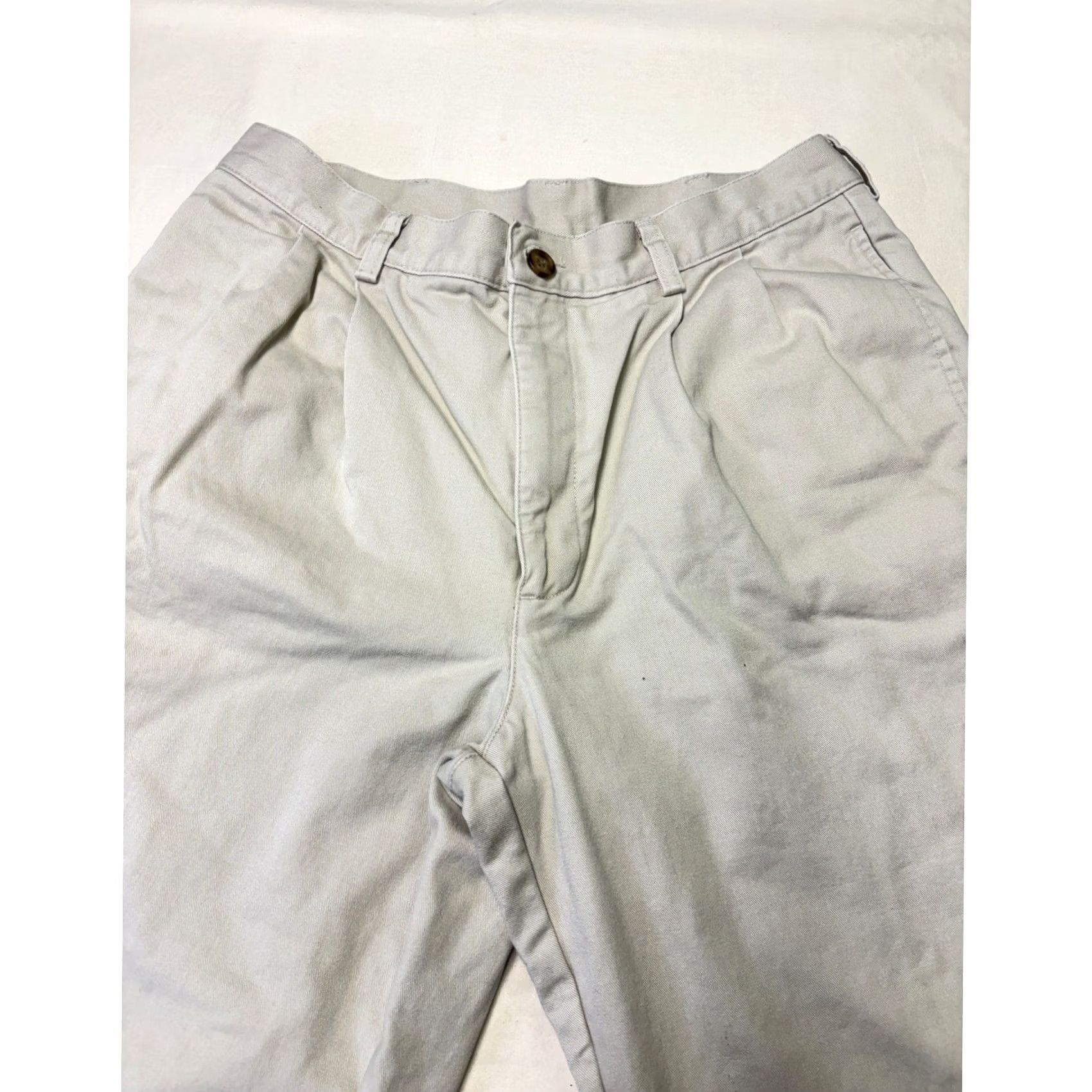 Vintage L.L.Bean Chino Pants Natrual Fit Flannel Lined Khaki Tan 32x24 Mens Pleated Regular Pocket Zip Button Workwear Casual Winter Size US 32 / EU 48 - 2 Thumbnail