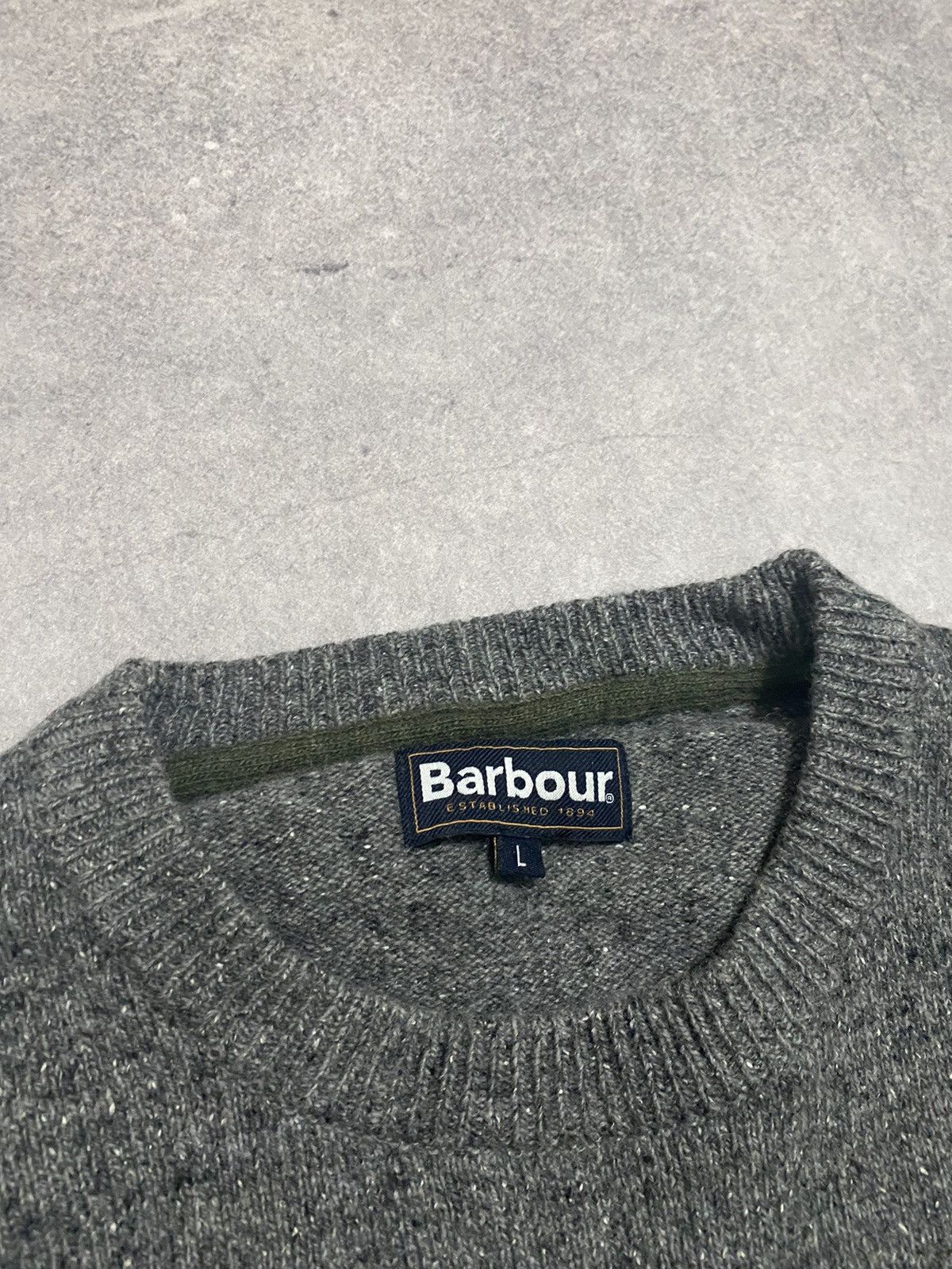Barbour Barbour Grey Tisbury Crew Neck Wool Sweater Size US L / EU 52-54 / 3 - 4 Thumbnail
