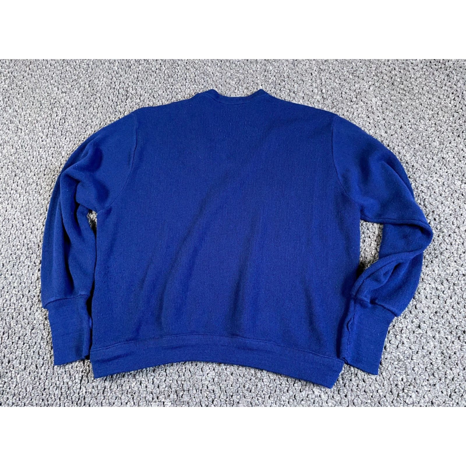 Izod VTG 80s IZOD V-Neck Sweater Adult XL Blue Lightweight Knit USA Made Preppy Size US XL / EU 56 / 4 - 2 Thumbnail