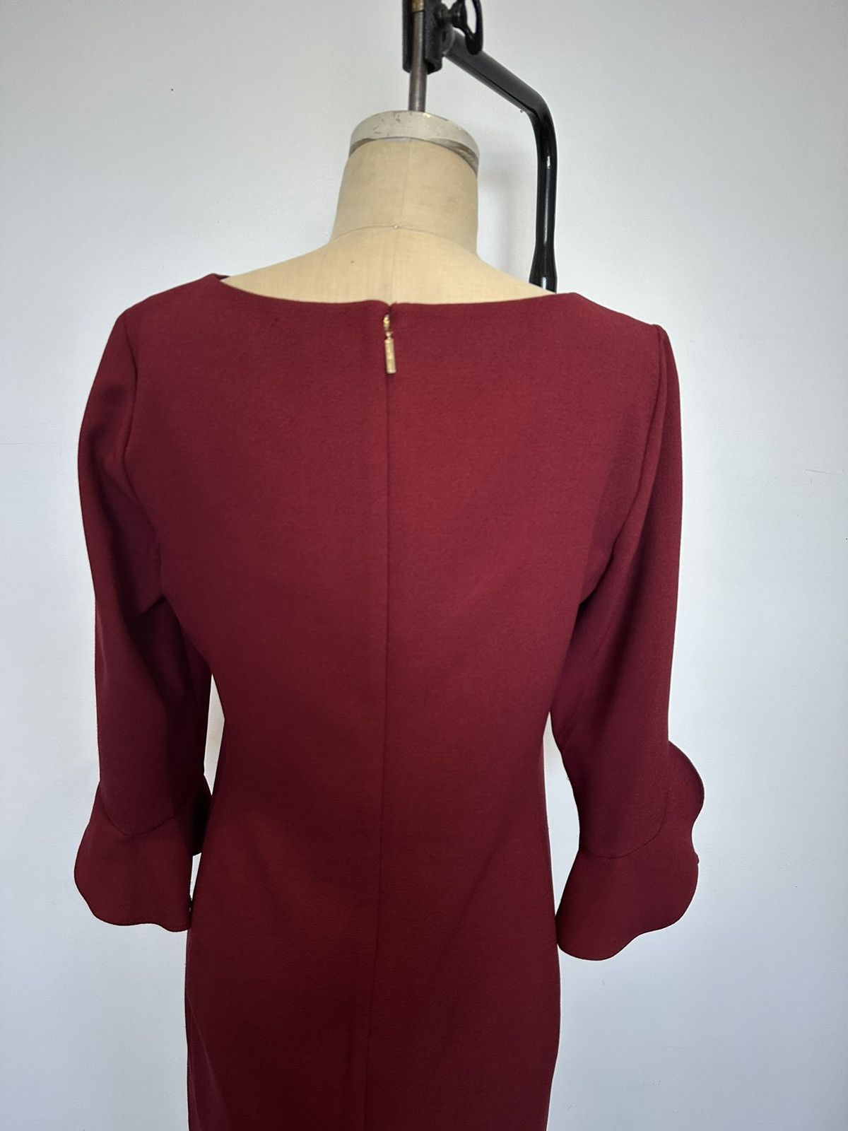 Karl Lagerfeld KARL LAGERFELD PARIS Wine Red Dress Size L / US 10 / IT 46 - 4 Thumbnail