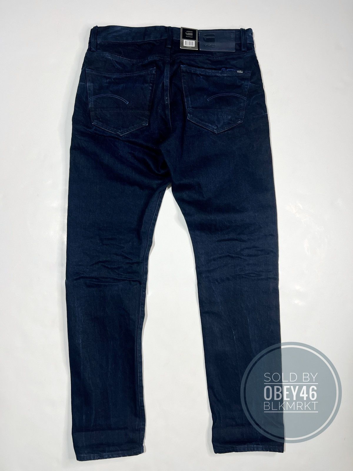 G-Star G Star Raw 3301 Slim Selvedge Worn in Bleak Jeans Size US 32 / EU 48 - 8 Thumbnail