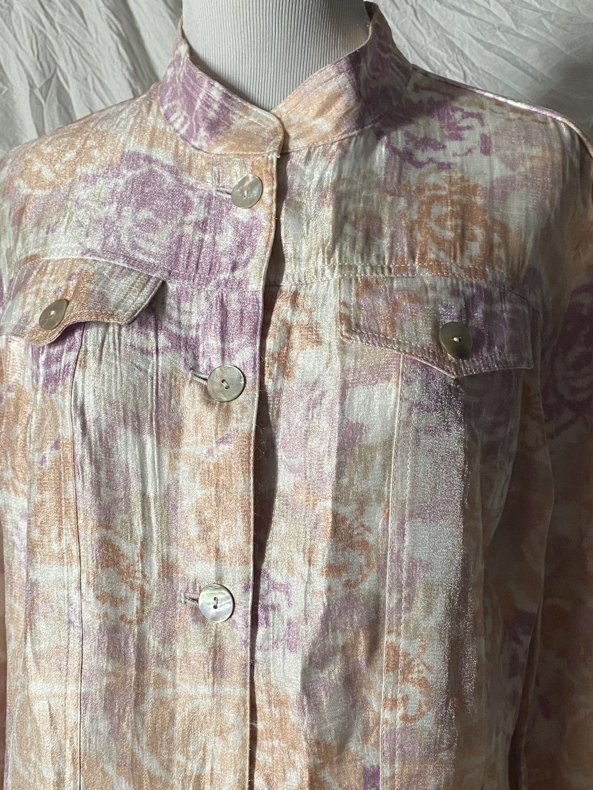 Vintage Ruby Rd., Vintage, Pastel, Rose Print, Lightweight Jacket Size S / US 4 / IT 40 - 8 Thumbnail
