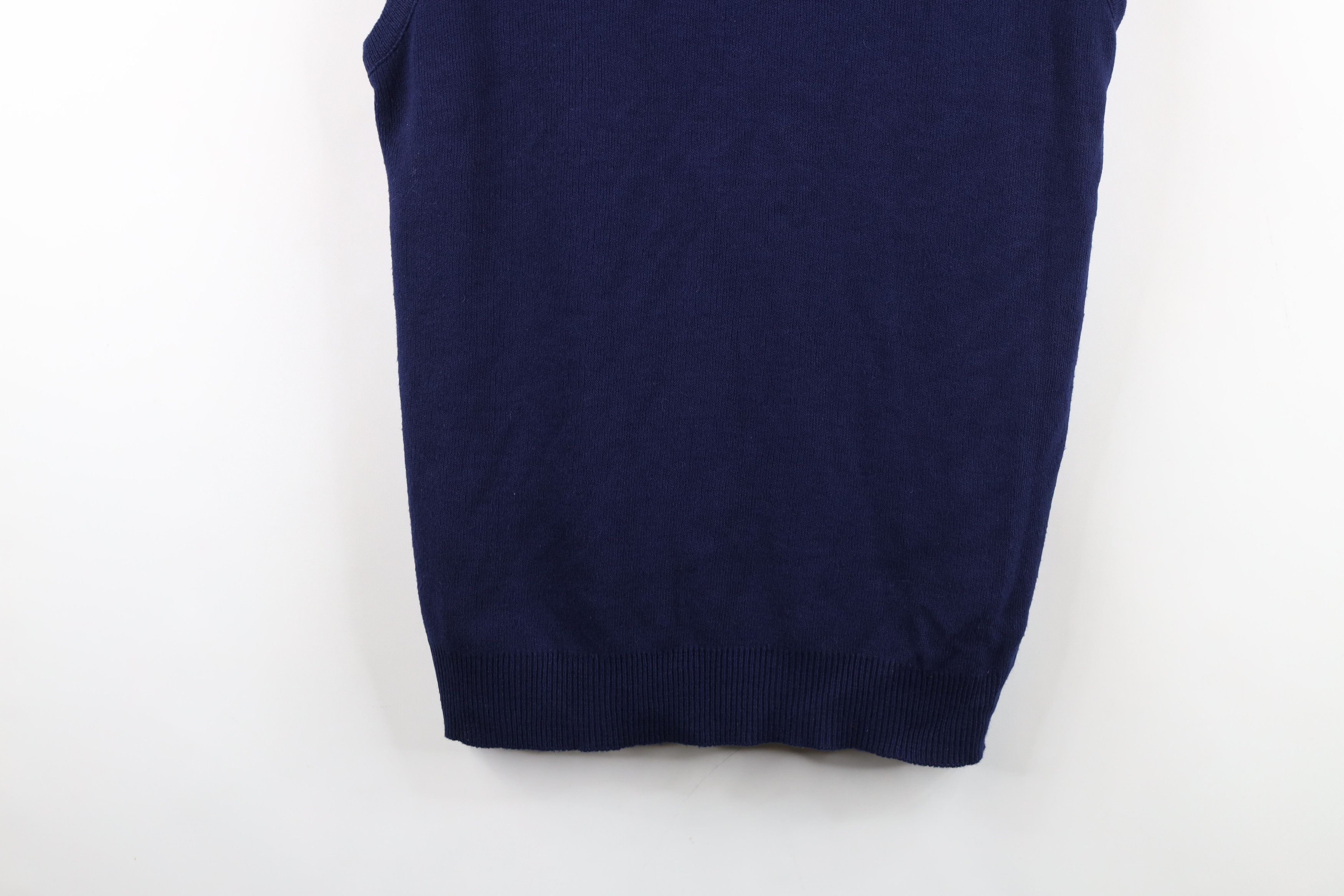 Vintage Vintage 70s Streetwear Blank Knit Sweater Vest Blue USA Size US L / EU 52-54 / 3 - 3 Thumbnail