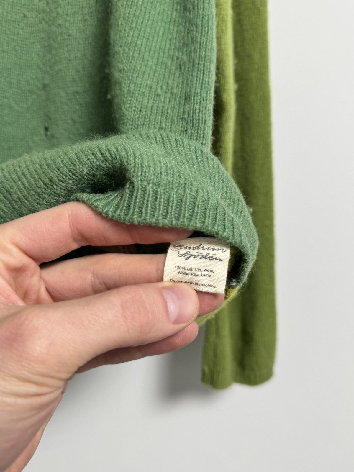 Gudrun Sjoden Gudrun Sjoden Wool Green Patchwork Sweater Women's Cardigan Size M / US 6-8 / IT 42-44 - 11 Thumbnail