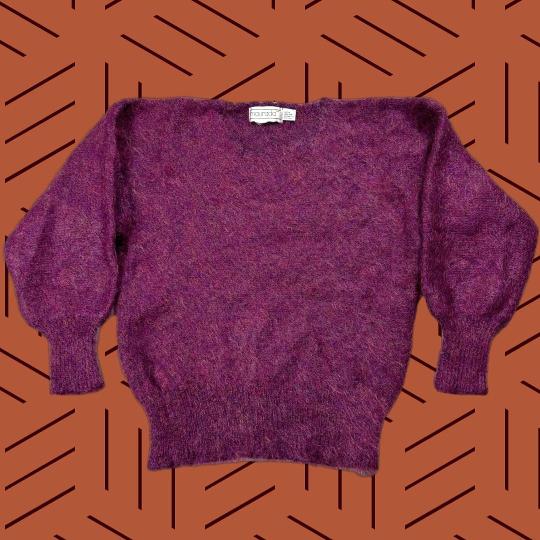 Vintage VINTAGE MAURADA MOHAIR PULLOVER SWEATER M MAGENTA SHAGGY 90S WOMENS Size M / US 6-8 / IT 42-44 - 1 Thumbnail