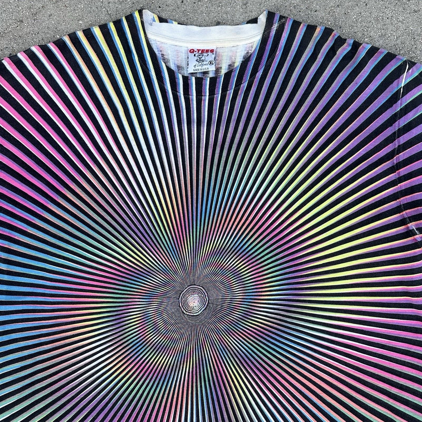 Vintage Vintage 90s Psychedelic Abstract Illusion AOP Shirt Art Rave Size US XL / EU 56 / 4 - 2 Thumbnail