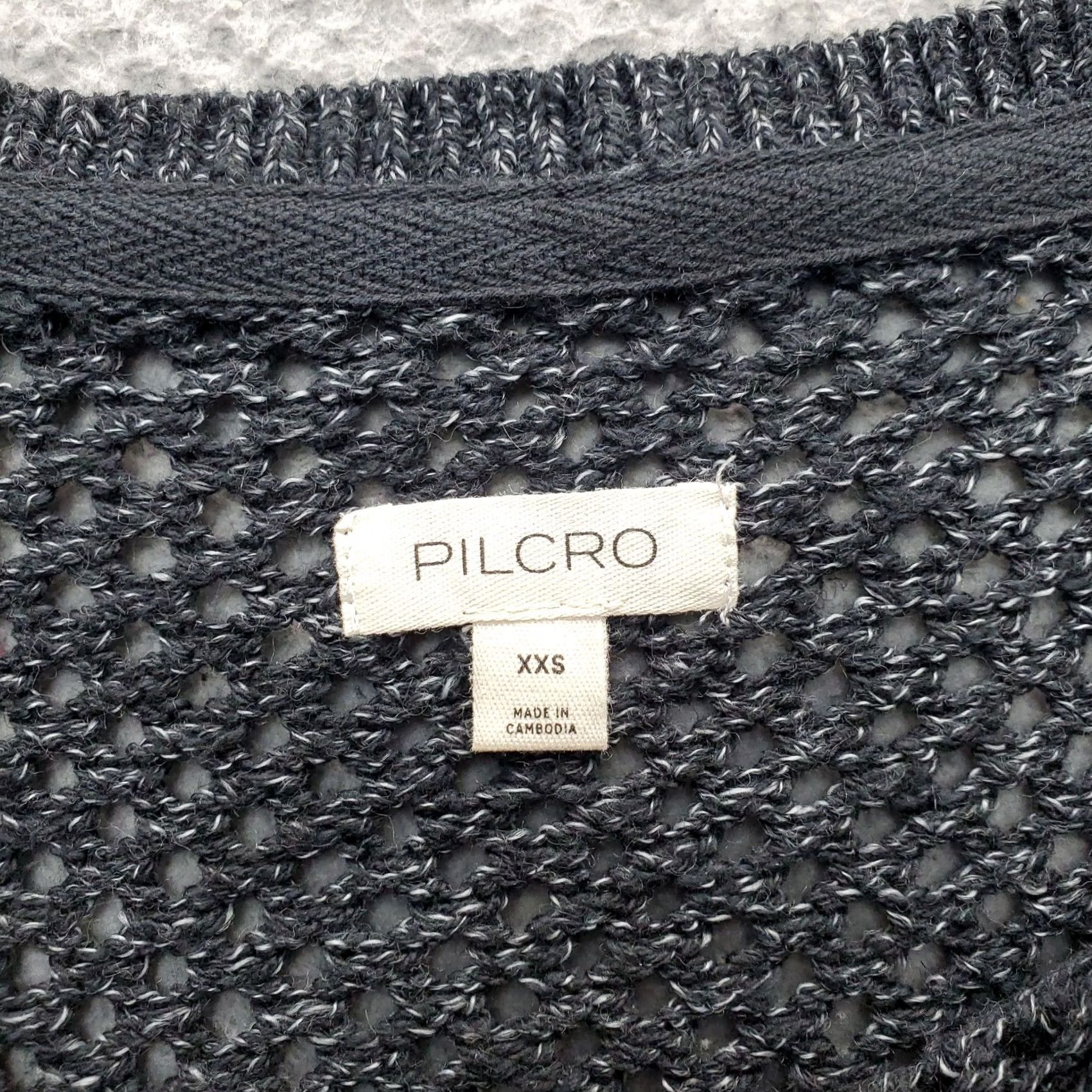 Vintage Pilcro Oversized Sweater Womens XXS Black Crochet Knit Round Neck Knit Open-Knit Raglan Sleeve Pullover Casual Fall Winter Size XXS / US 00 / IT 34 - 6 Thumbnail