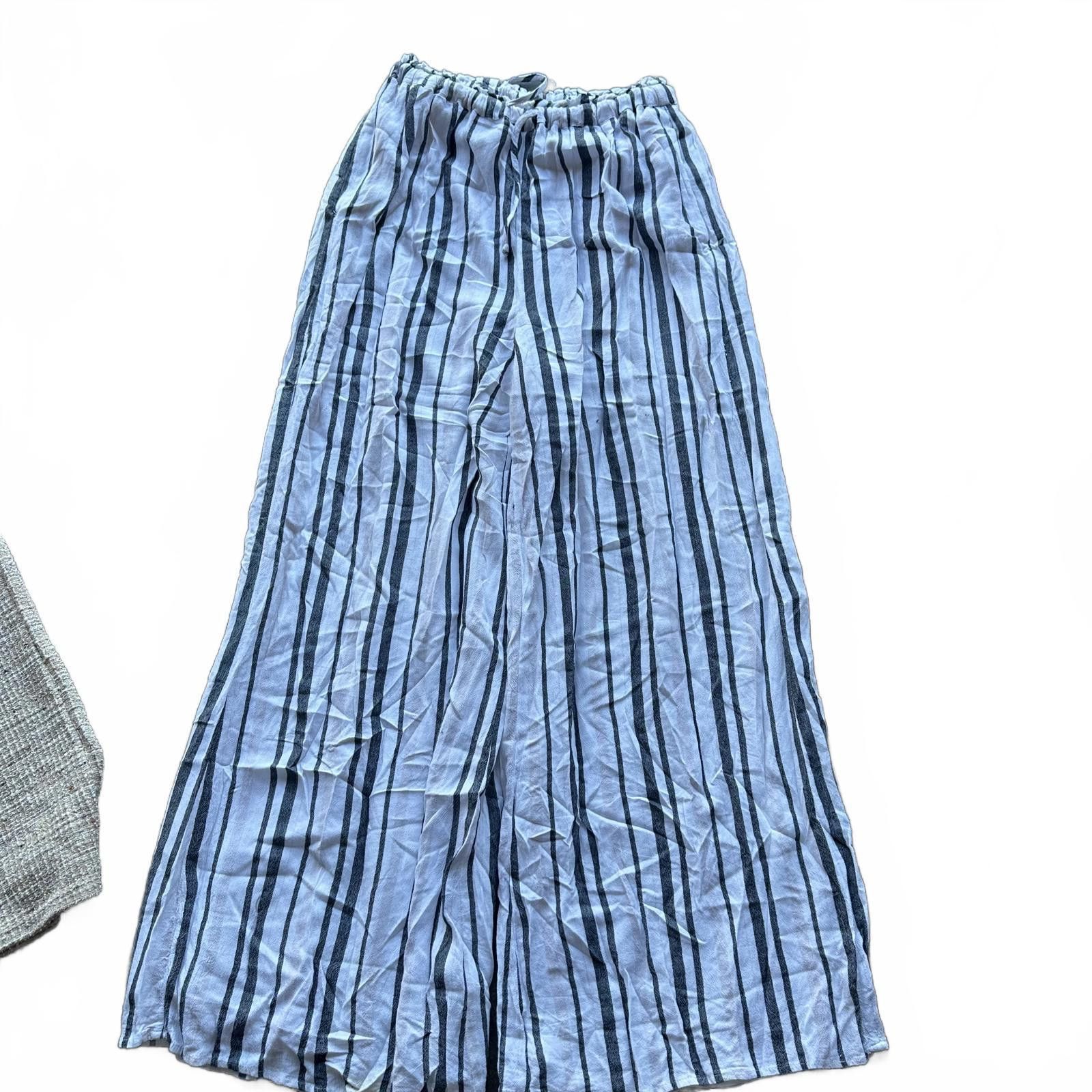 American Eagle Outfitters American Eagle M Striped Crop Top & Wide-Leg Pants Set Size ONE SIZE - 2 Thumbnail