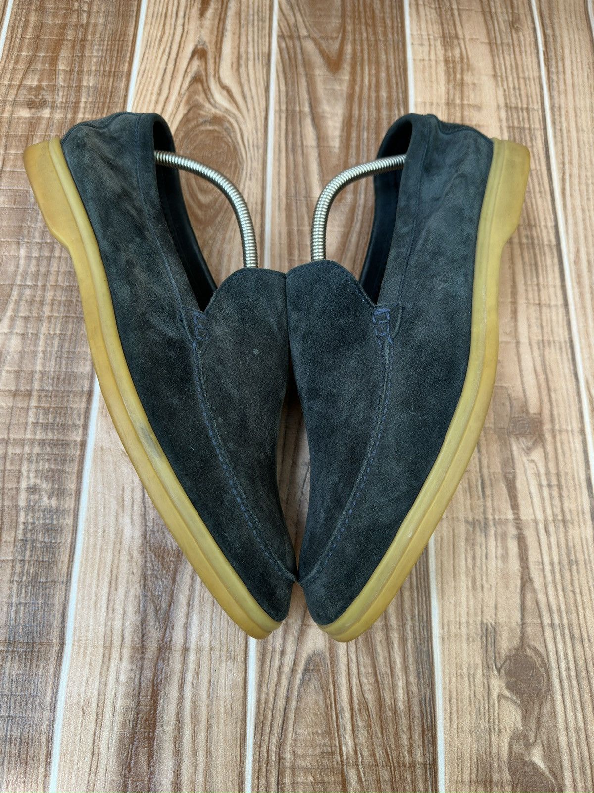 Loro Piana Loro Piana Greeny Blue Suede Summer Walk Loafers Size US 13 / EU 46 - 10 Thumbnail