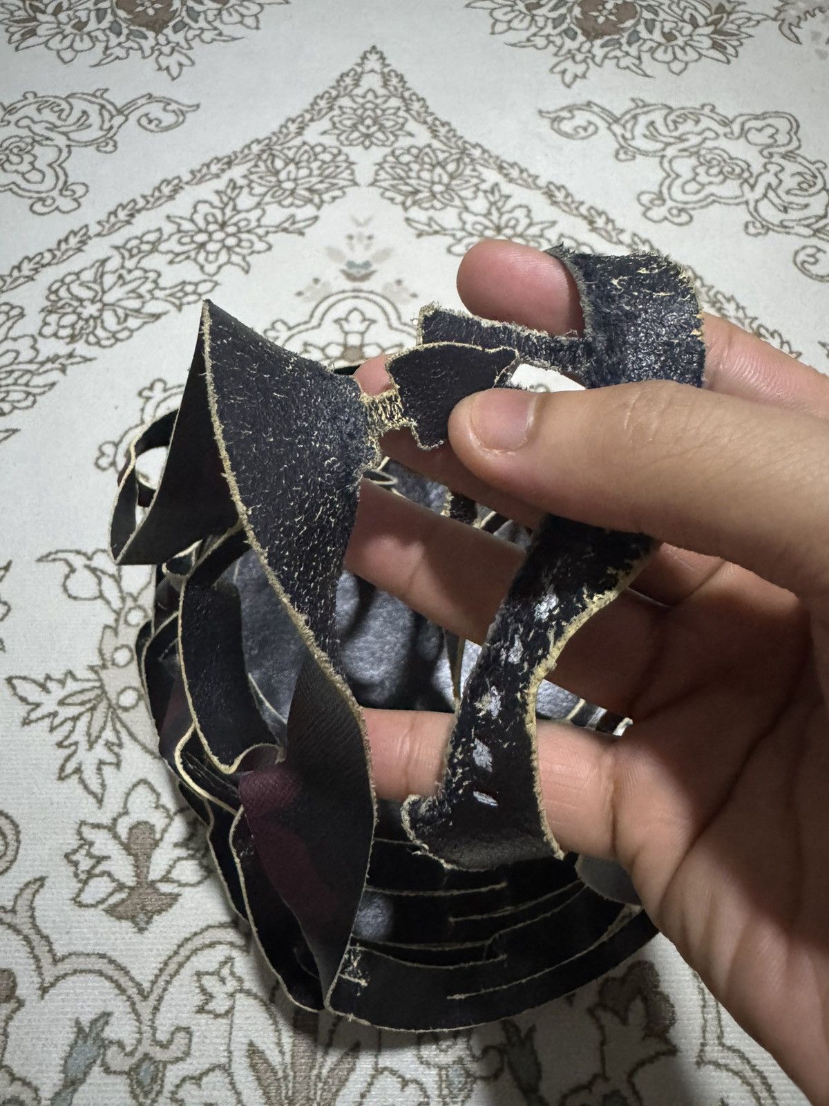 If Six Was Nine × Jean Paul Gaultier × Marni 🇮🇹 Vtg MARNI Saffiano Leather Cutout Basket Fishnet Bag Size ONE SIZE - 7 Thumbnail
