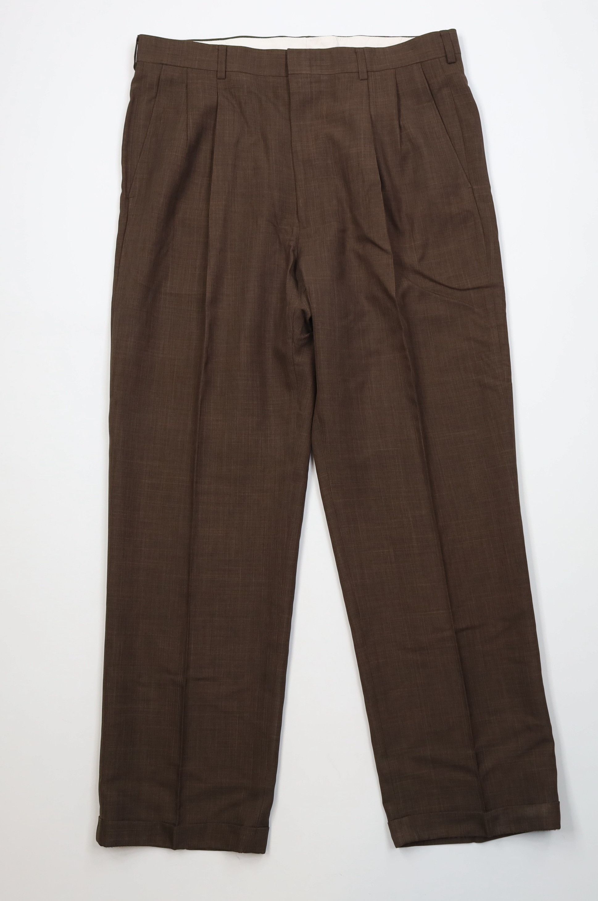 Vintage Vintage 90s Y2K Streetwear Knit Wide Leg Chino Pants Brown Size US 36 / EU 52 - 1 Thumbnail