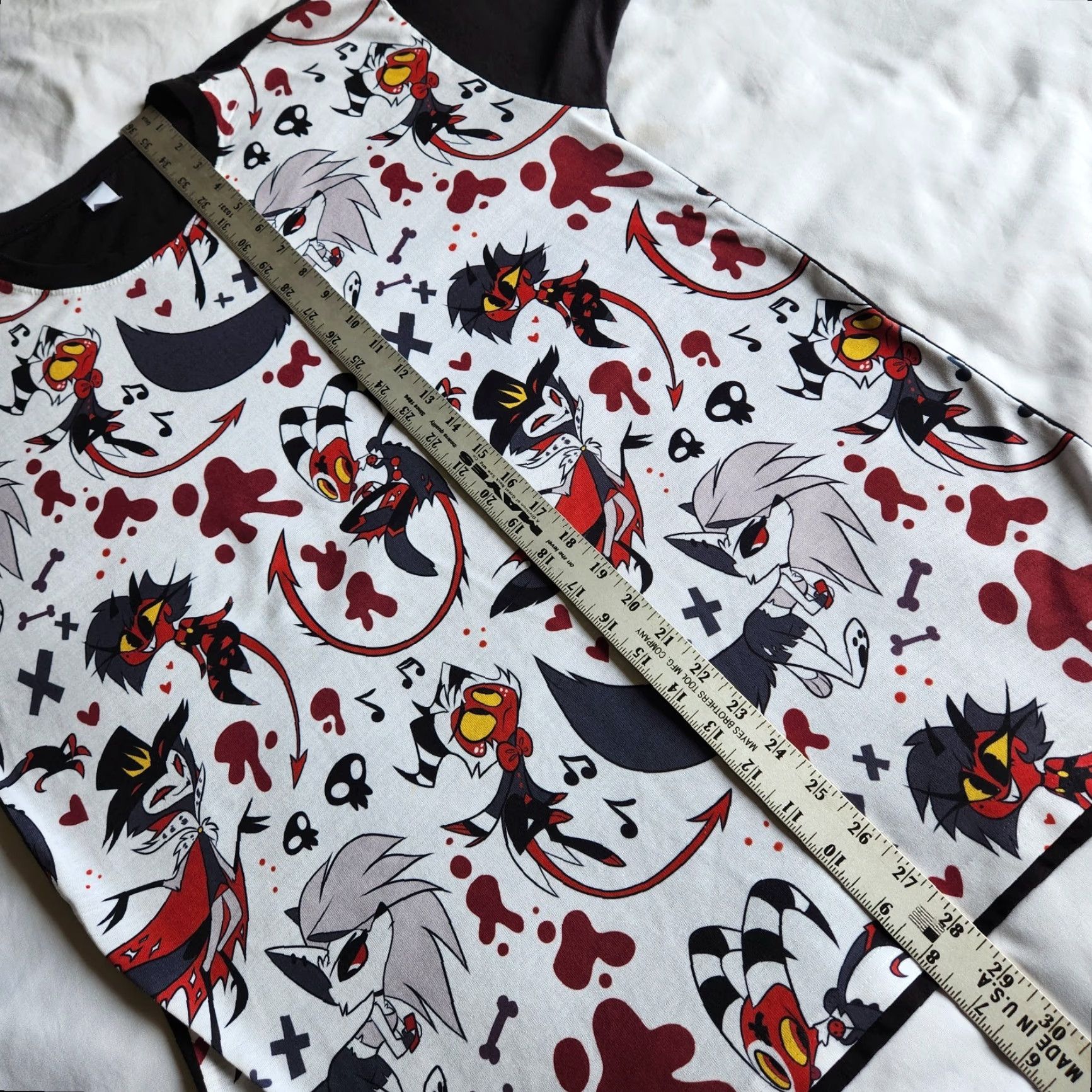 Vintage MONAG Helluva Boss All Over Print Front Crew Neck Graphic T-Shirt Tee Size US M / EU 48-50 / 2 - 6 Thumbnail