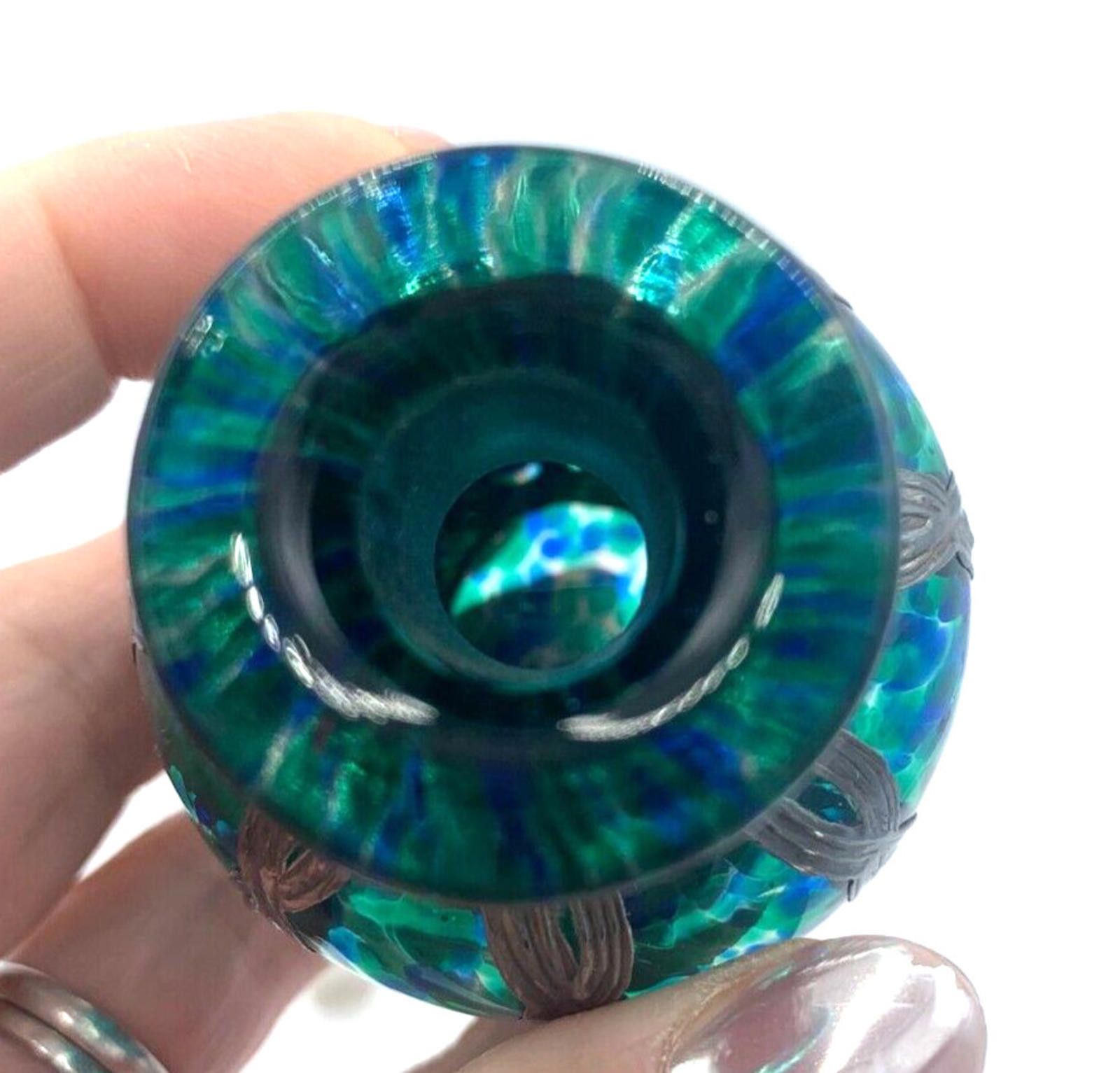 Other Sileda Wales Silver Overlaid Art Glass Green Perfume Bottle Size ONE SIZE - 5 Thumbnail