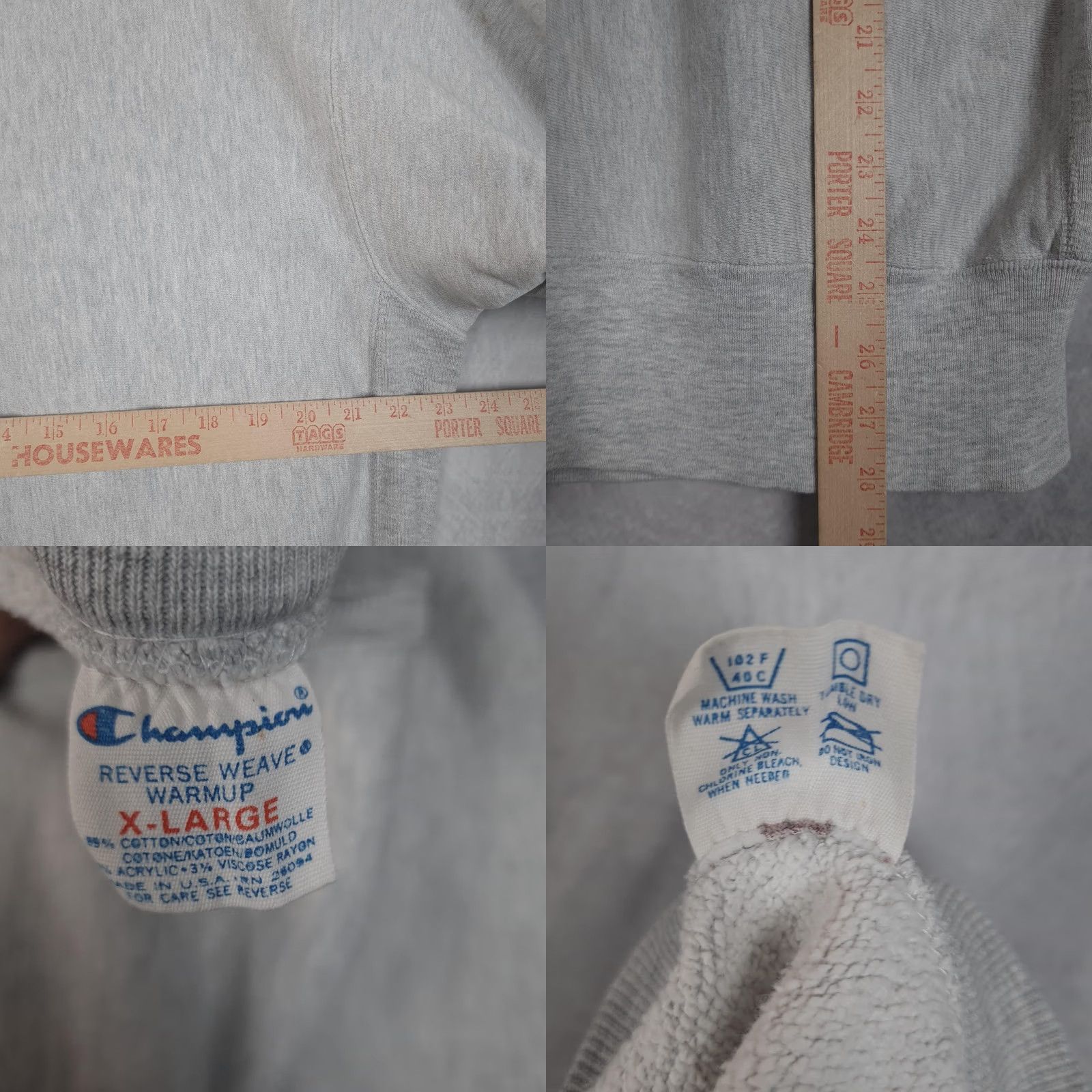 Champion VINTAGE Champion Reverse Weave Sweatshirt Mens XL Gray 80s Warmup USA Crew Neck Long Sleeve Size US XL / EU 56 / 4 - 11 Thumbnail