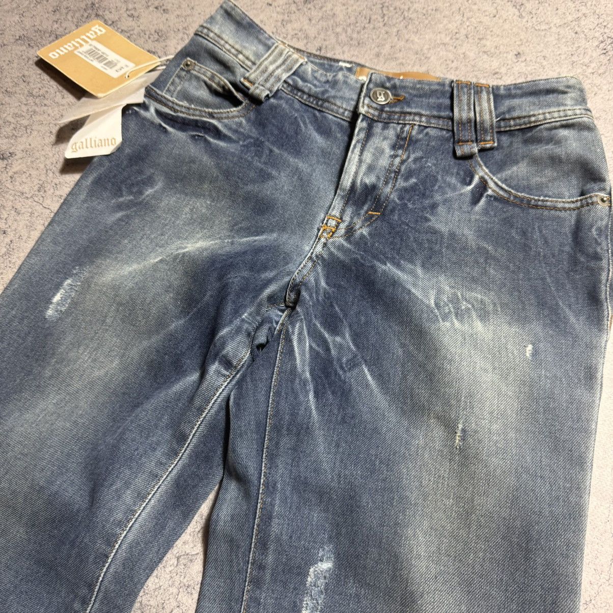 John Galliano NEW Galliano Y2K 00s Flared Jeans Size 25" / US 0 / IT 36 - 6 Thumbnail