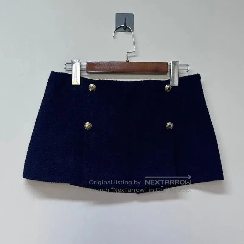 Miu Miu Miu Miu Navy Wool Mini Skirt . Size 22" - 1 Thumbnail