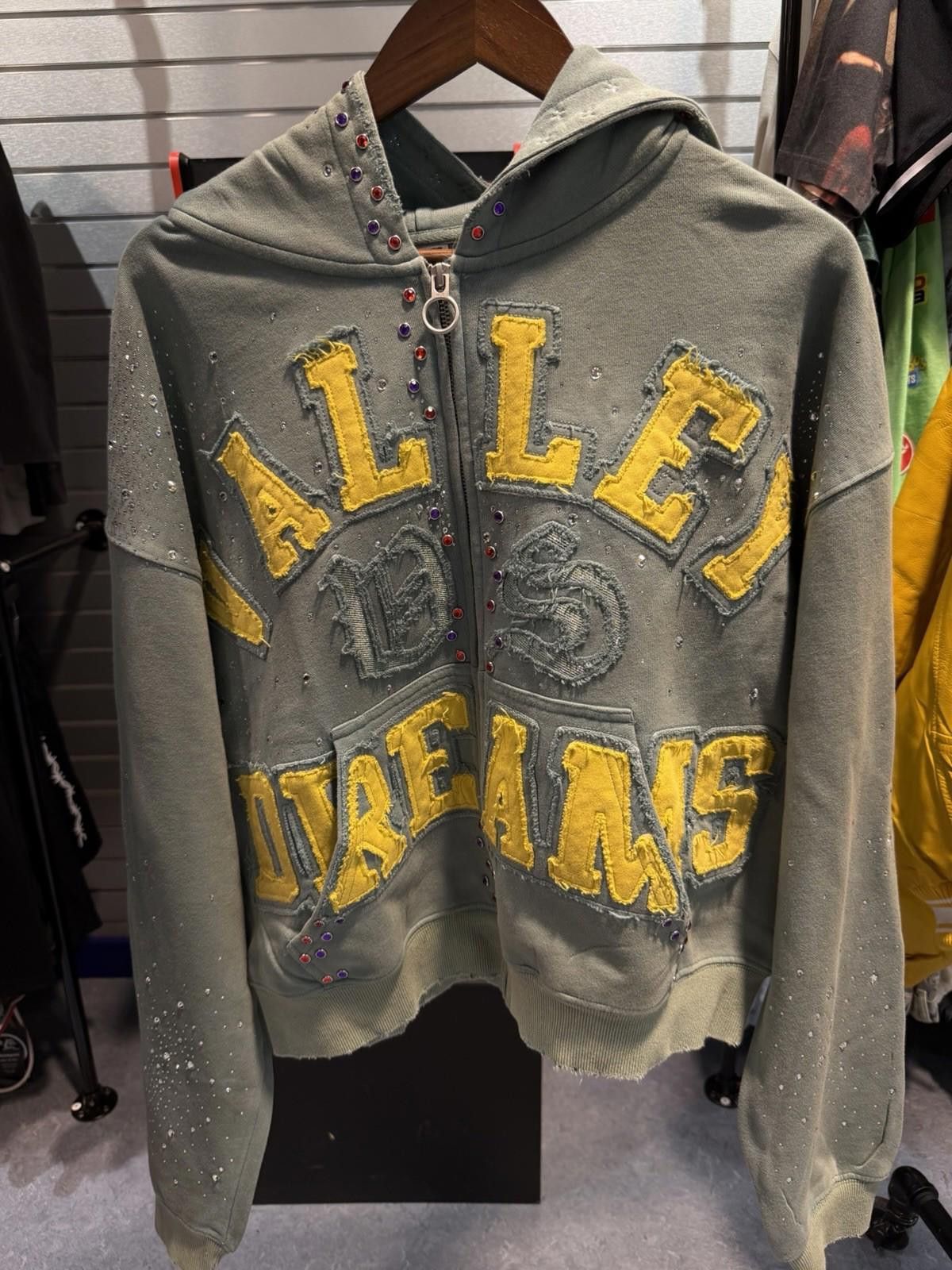 Vale M - Vale Zip Up Green Stone Studded Hoodie Authentic Valley Size US M / EU 48-50 / 2 - 2 Thumbnail