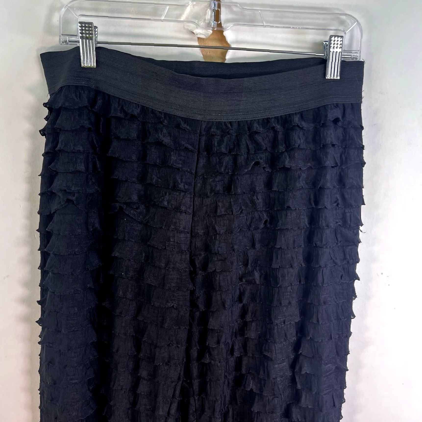 Wrangler Wrangler Rock 47 Wide-Leg Ruffle Pants Womens L Black 332X30 Stretch Dress Pants Casual, Party/Cocktail, Travel Size 36" / US 14 / IT 50 - 2 Thumbnail
