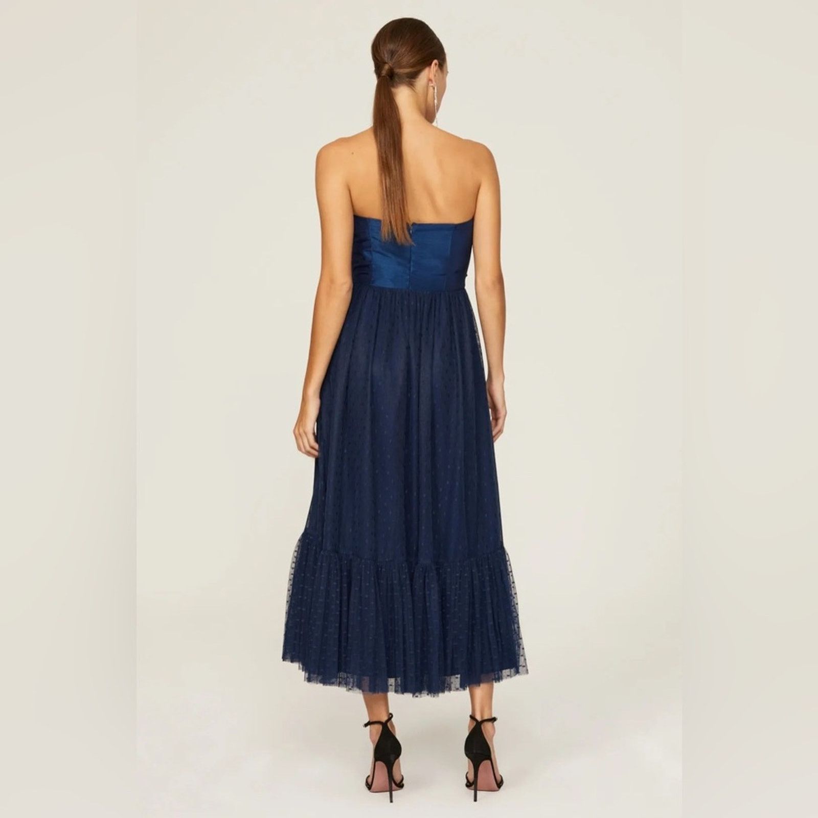 anthropologie blue bow dress Jemma Long Beach Dress Ocean Waves V