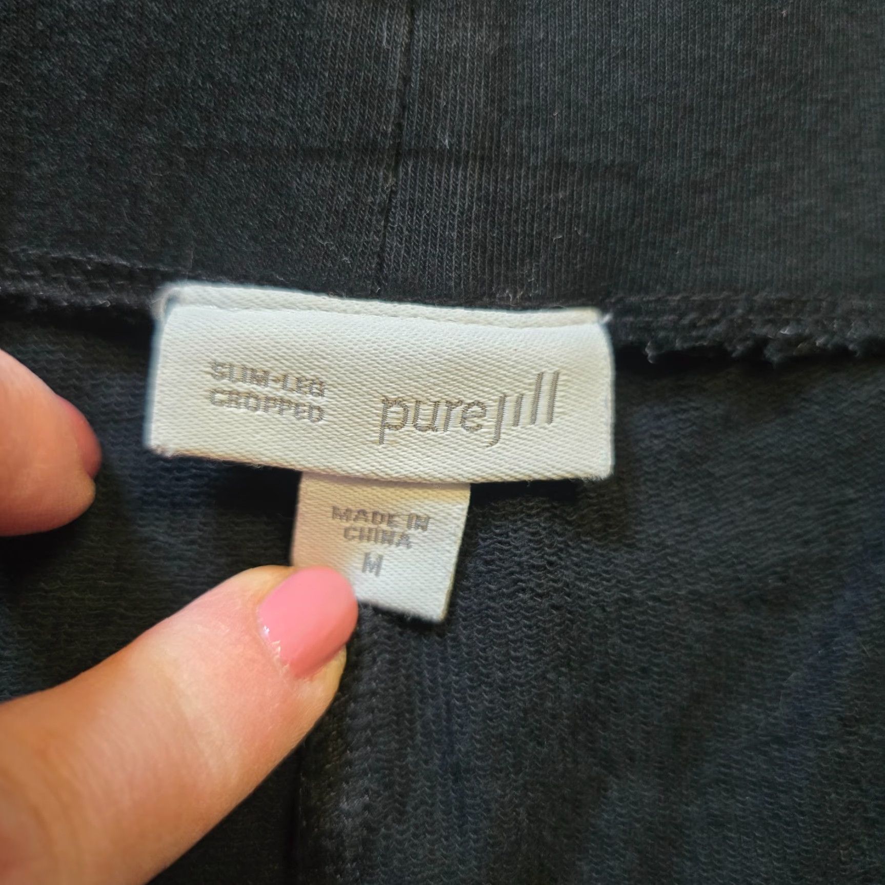 J. Jill J. Jill Pants Womens Medium Black Ponte Slim Leg Cropped Pull On Stretch Straight Leg N/A Size 32" / US 10 / IT 46 - 3 Thumbnail