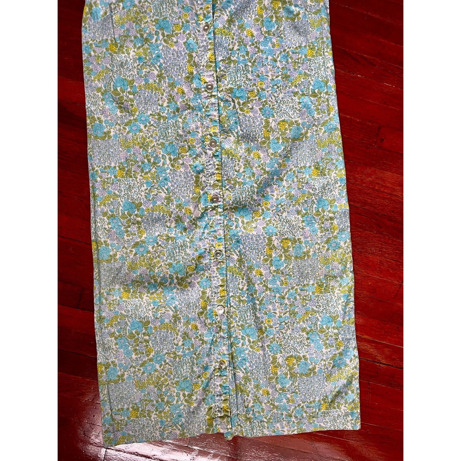 Vintage Vintage 60’s Blue Sleeveless Ditsy Floral Day Dress Small M Size S / US 4 / IT 40 - 5 Thumbnail