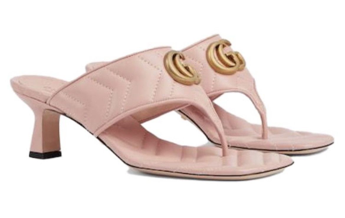 Gucci Gucci Double G Thong Sandal Mules Perfect Pink size 38.5 Size US 8.5 / IT 38.5 - 1 Thumbnail