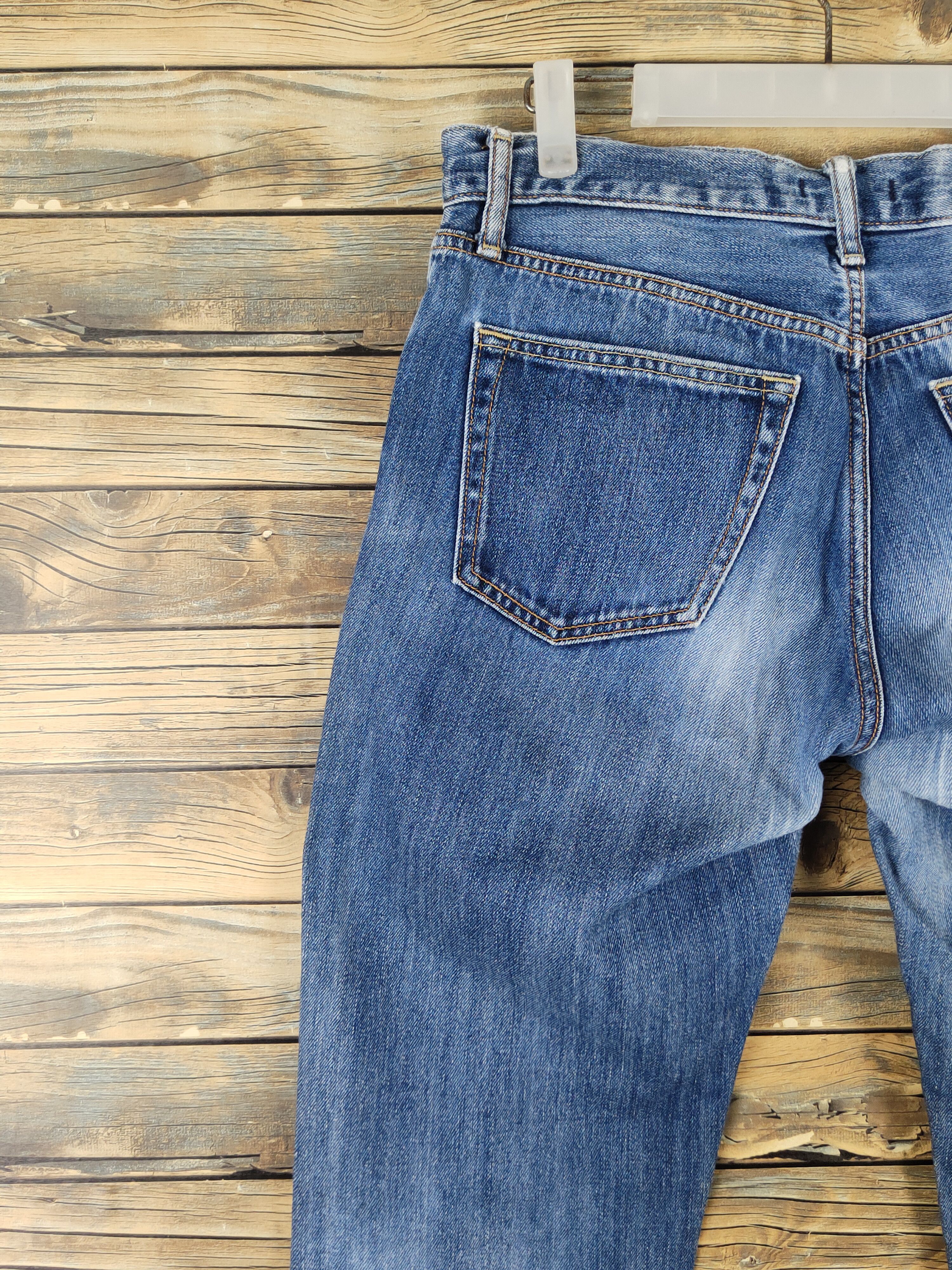 Japanese Brand Uniqlo japan Blue Distressed Ripped denim Jeans #W1403 Size US 31 - 8 Thumbnail