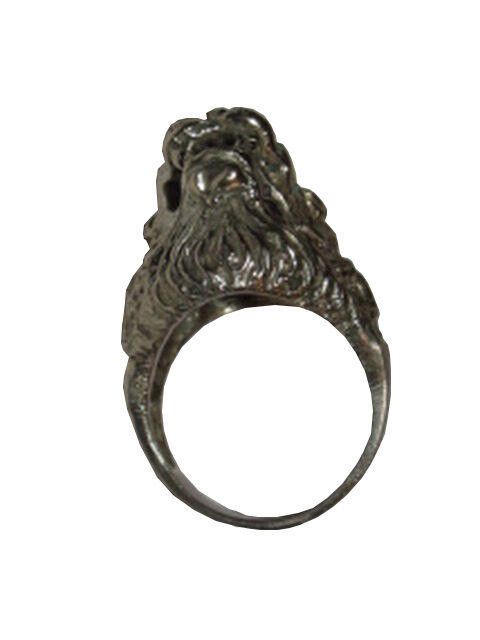 Designer Sterling Silver Plated Brass Etruscan Lion Profile Ring Size ONE SIZE - 3 Thumbnail